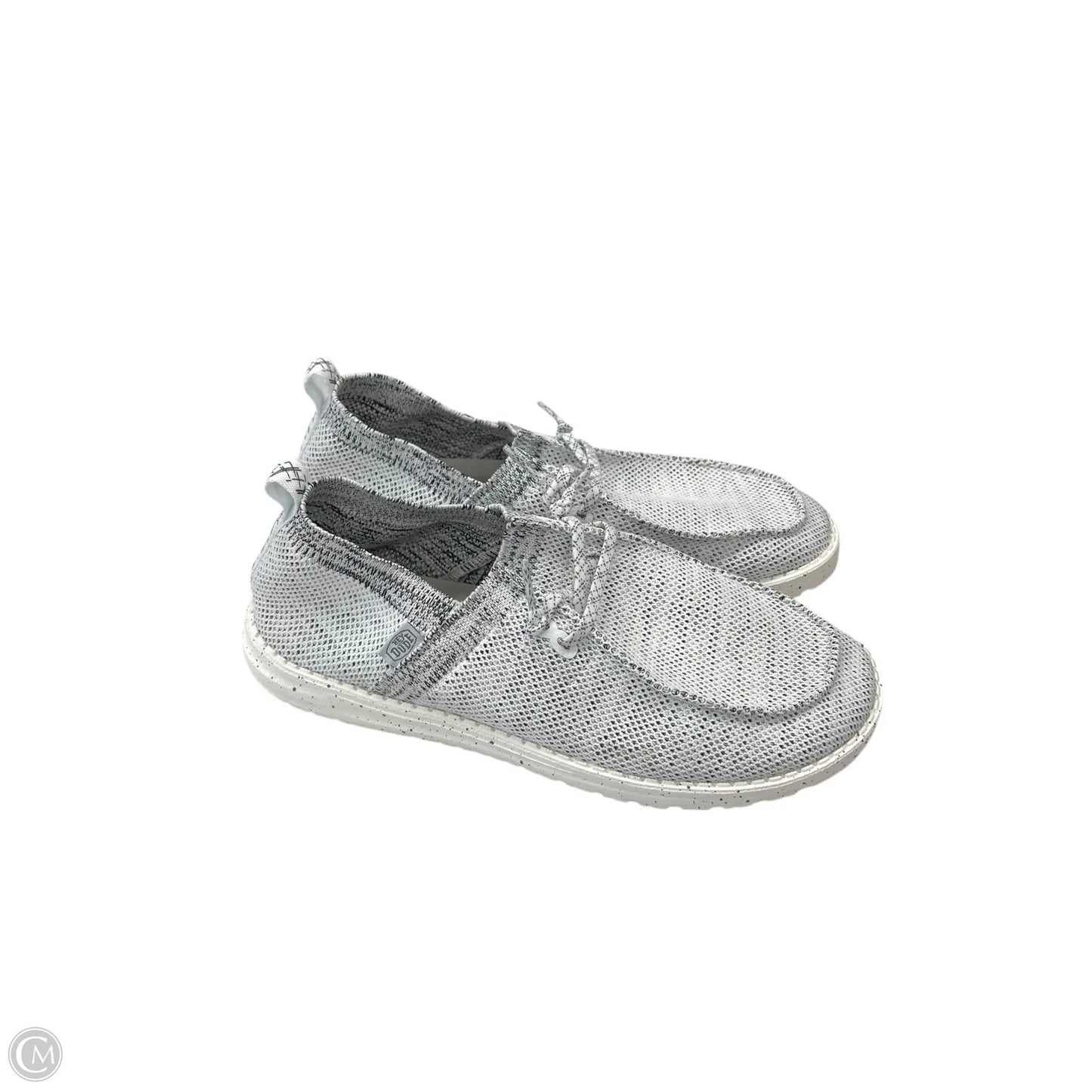 Shoes Flats By Hey Dude In Black & White, Size: 9