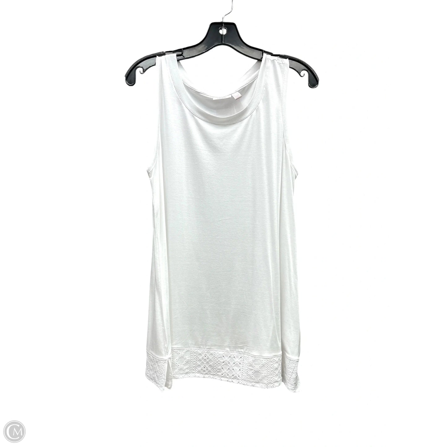 Top Sleeveless By Logo In White, Size: M