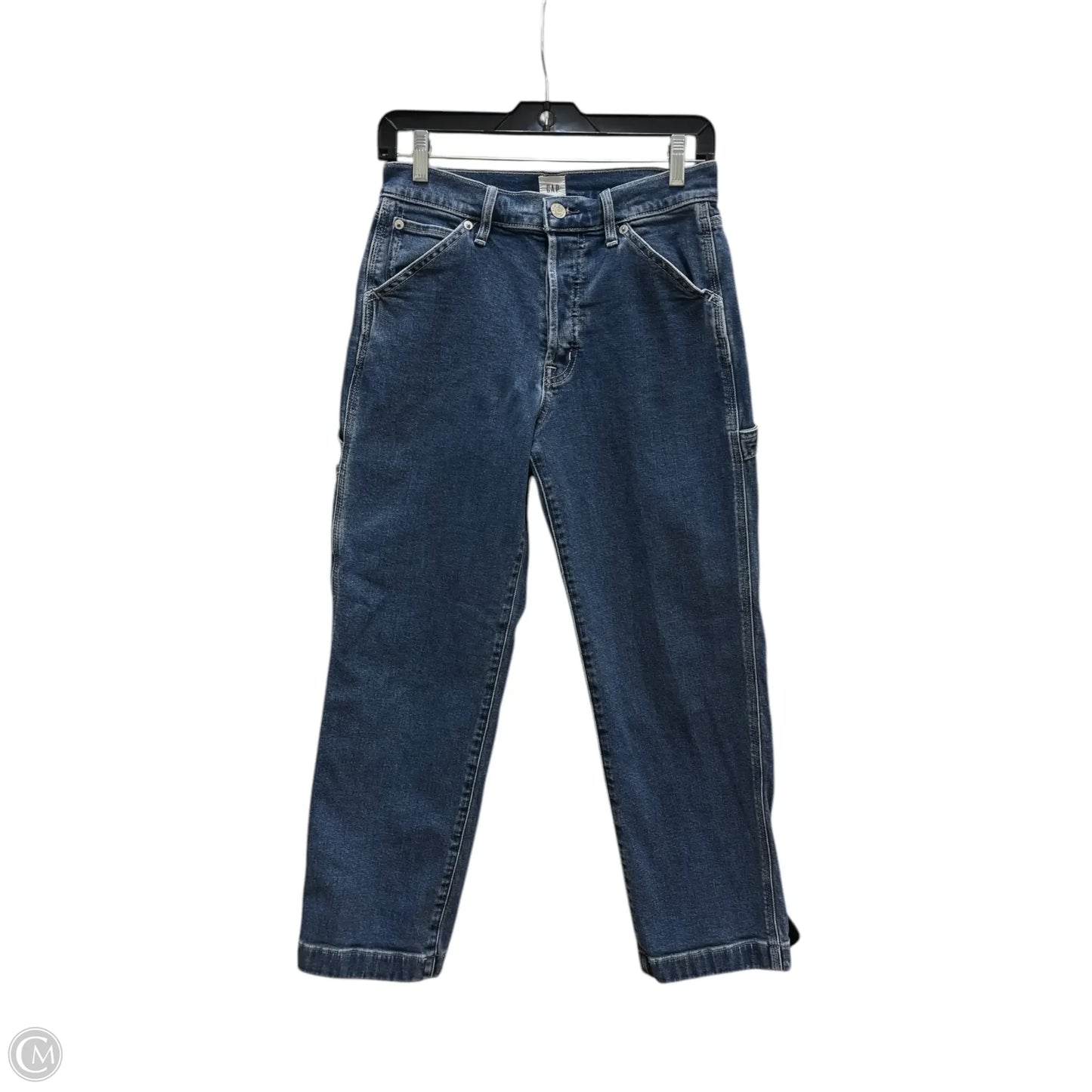 Jeans Straight By Gap In Blue Denim, Size: 4
