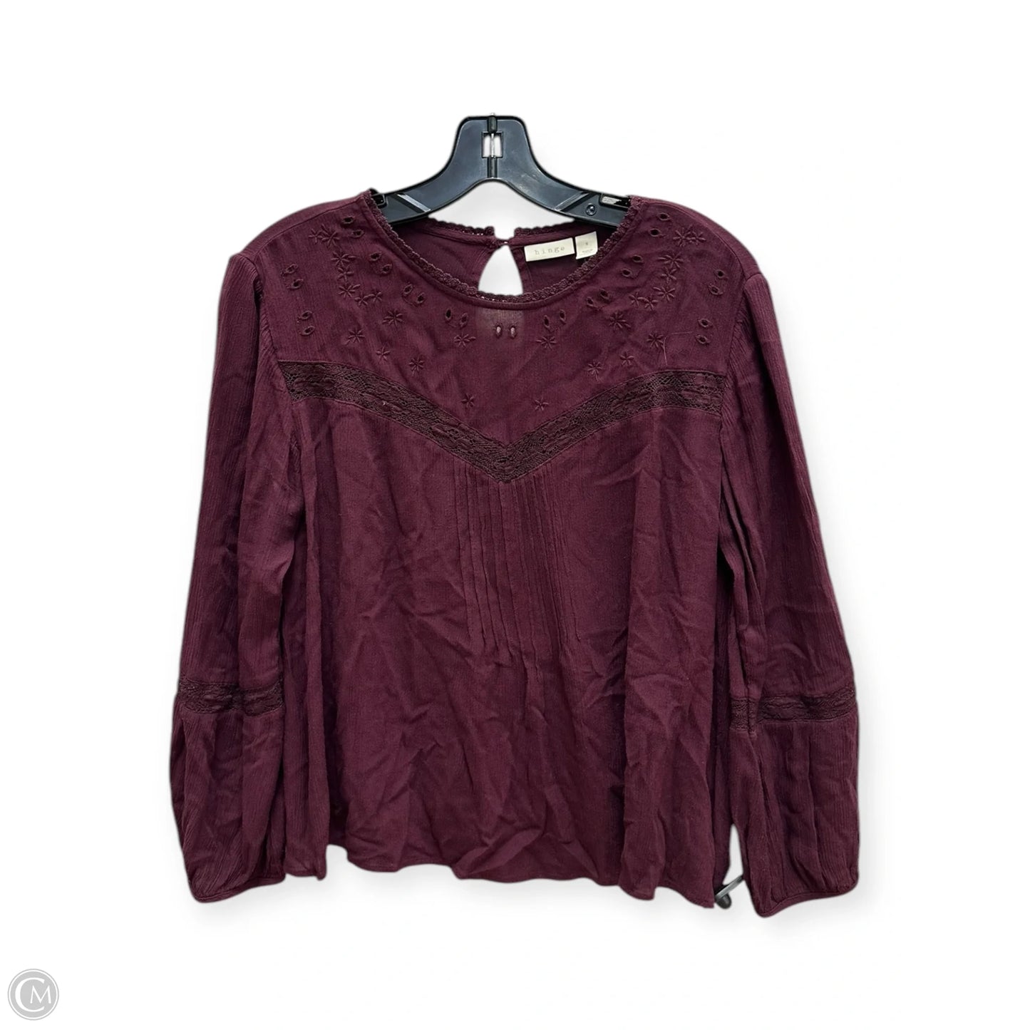 Top Long Sleeve By Hinge In Maroon, Size: S