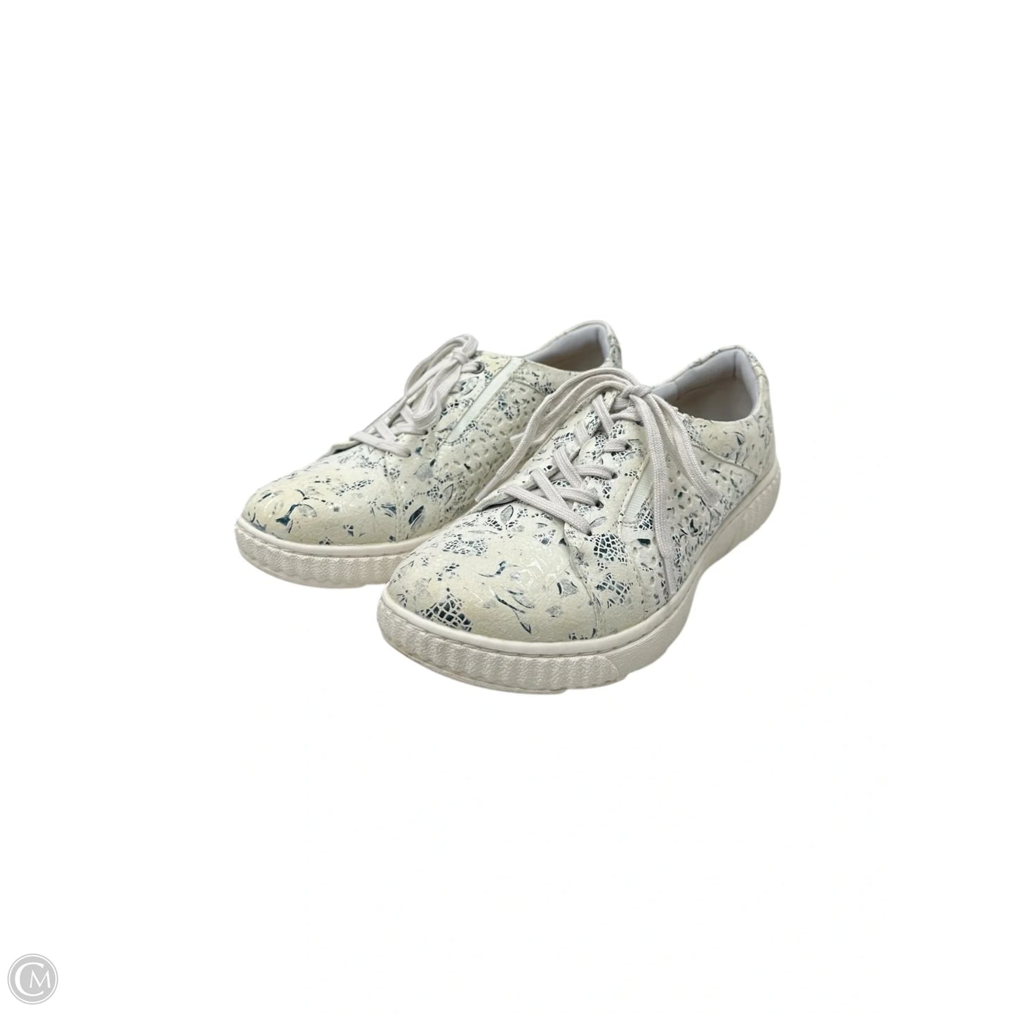 Shoes Athletic By Clarks In Blue & Cream, Size: 7.5