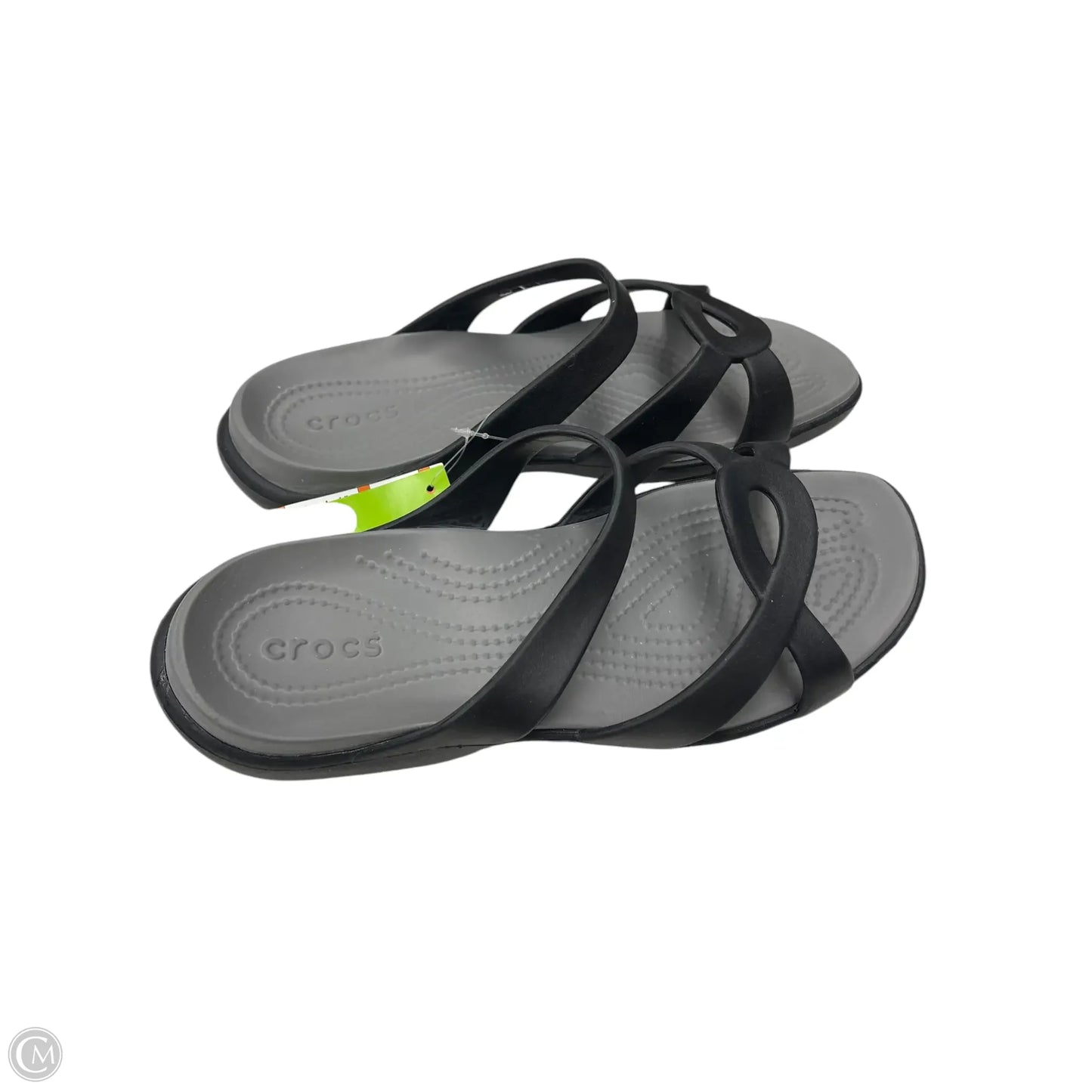 Sandals Flats By Crocs In Black, Size: 9