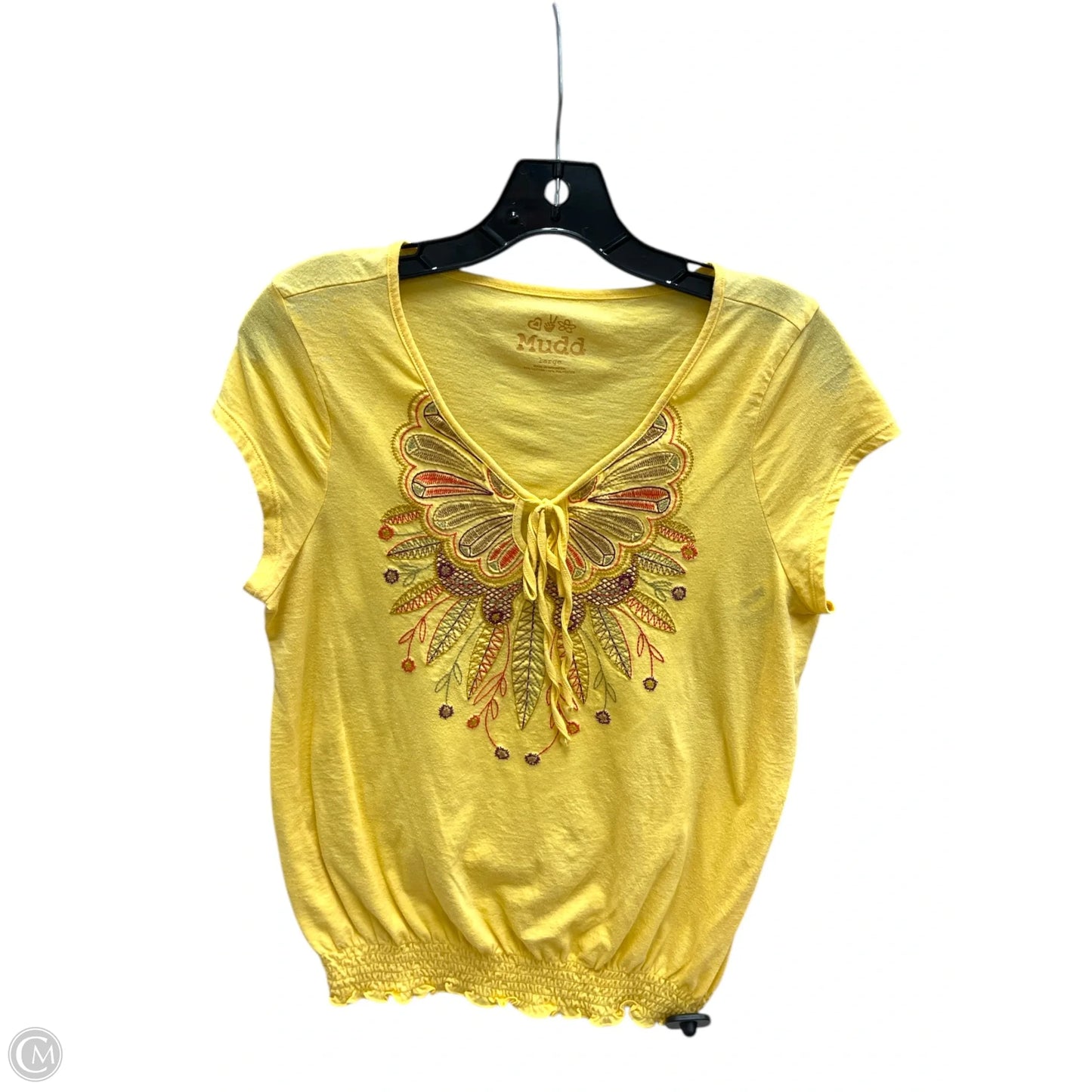 Top Sleeveless By Mudd In Yellow, Size: L