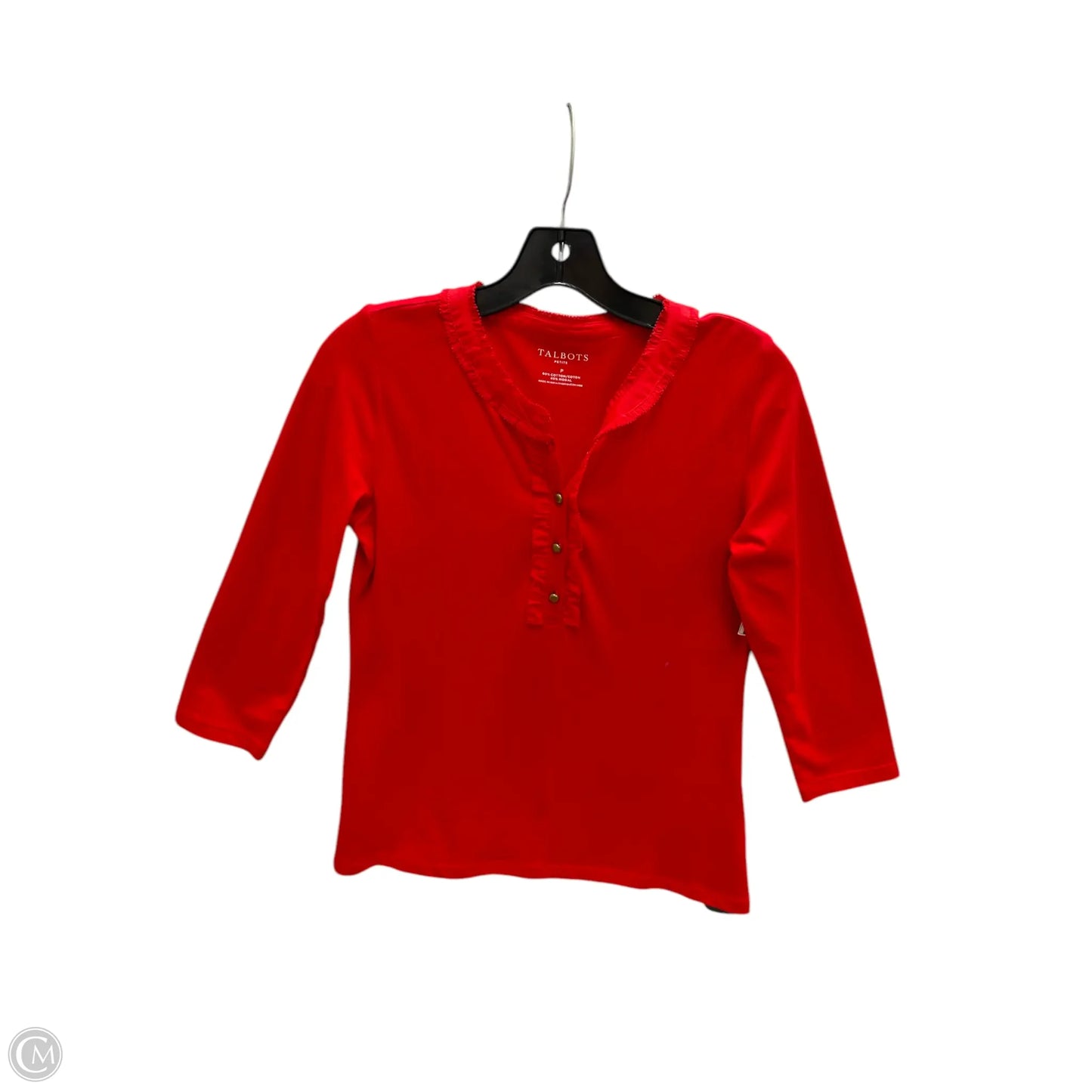Top Short Sleeve By Talbots In Red, Size: S