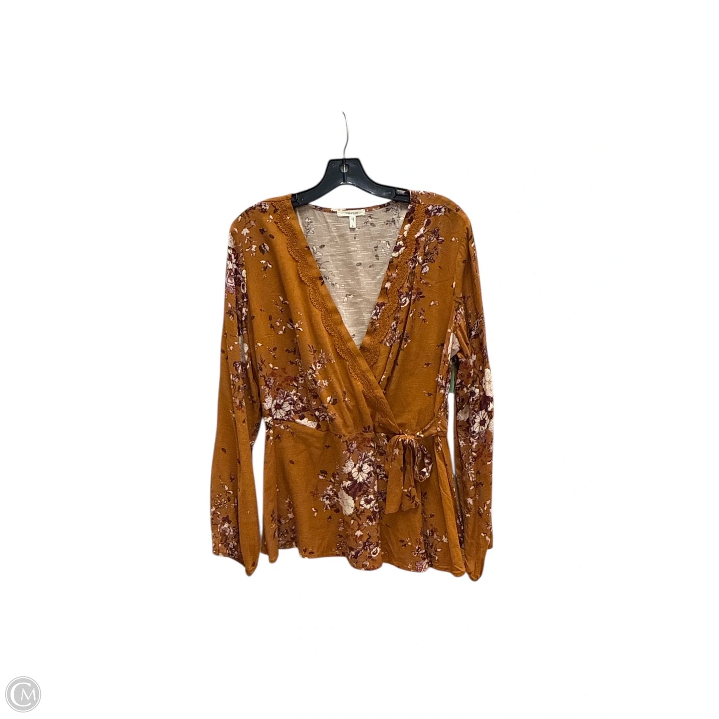 Top Long Sleeve By Maurices In Orange, Size: L