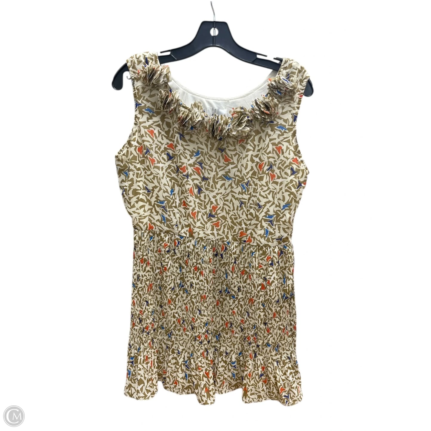 Dress Casual Midi By Snap In Cream & Orange, Size: L