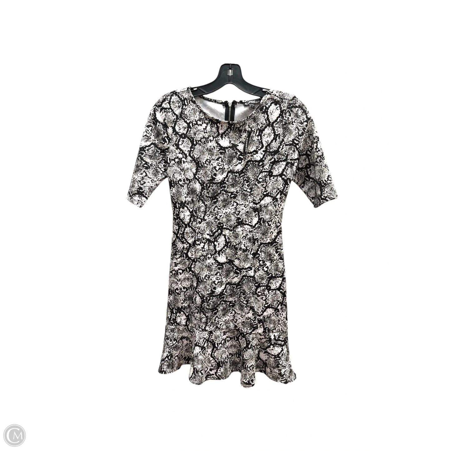 Dress Party Midi By Express In Black & White, Size: 2