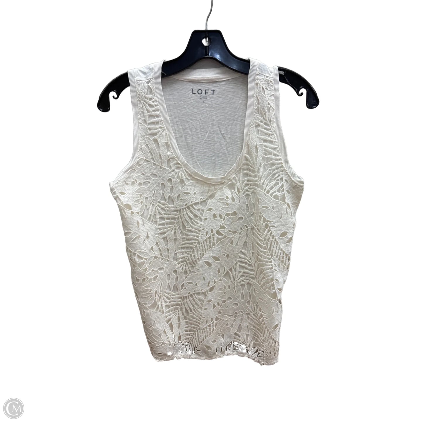 Top Sleeveless By Loft In Ivory, Size: S