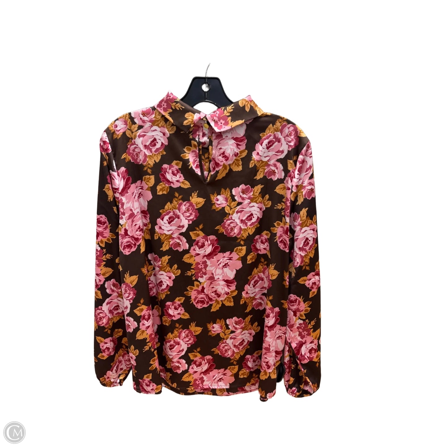 Top Long Sleeve By Iman Hsn In Floral Print, Size: L