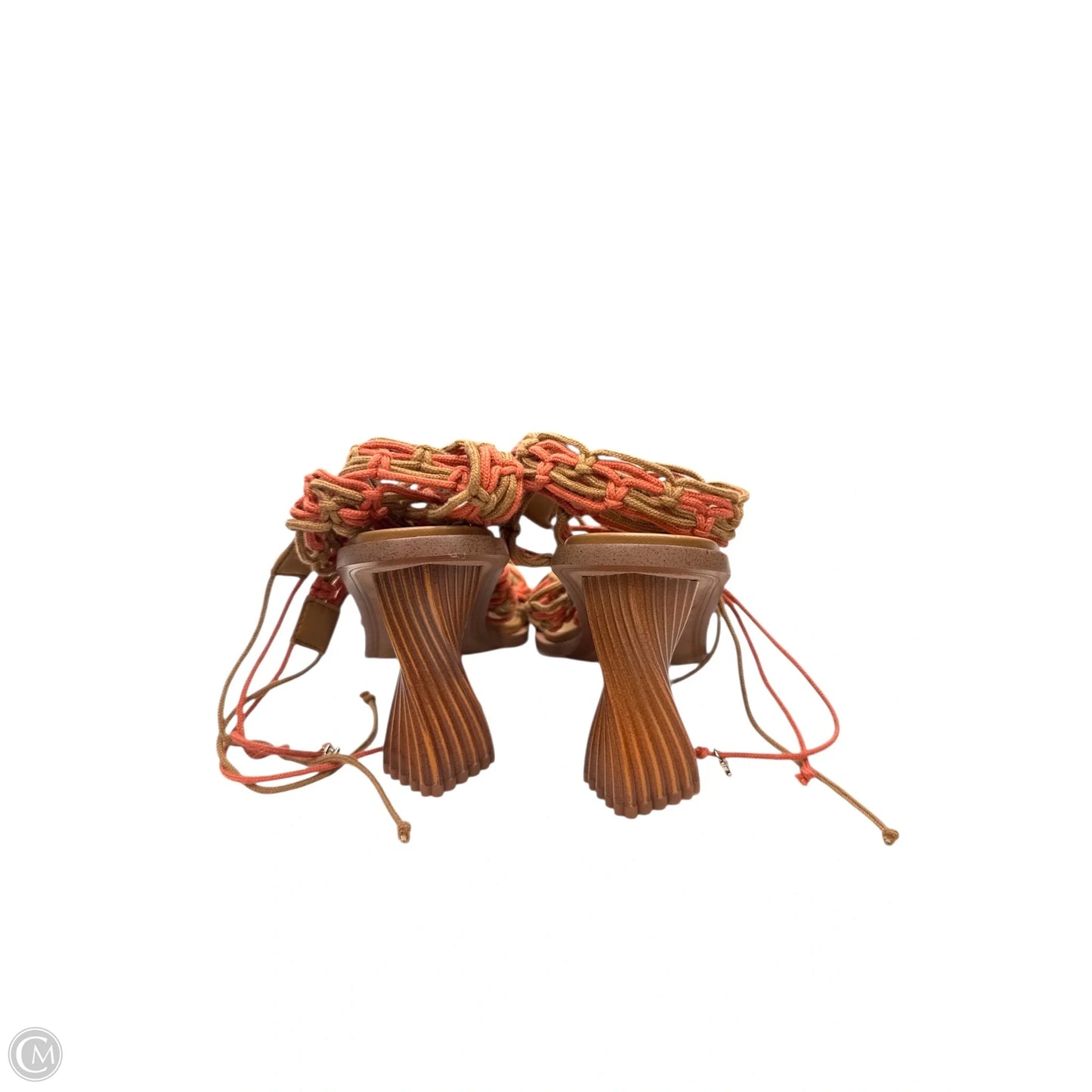 Sandals Heels Block By Sam Edelman In Orange & Tan, Size: 9.5