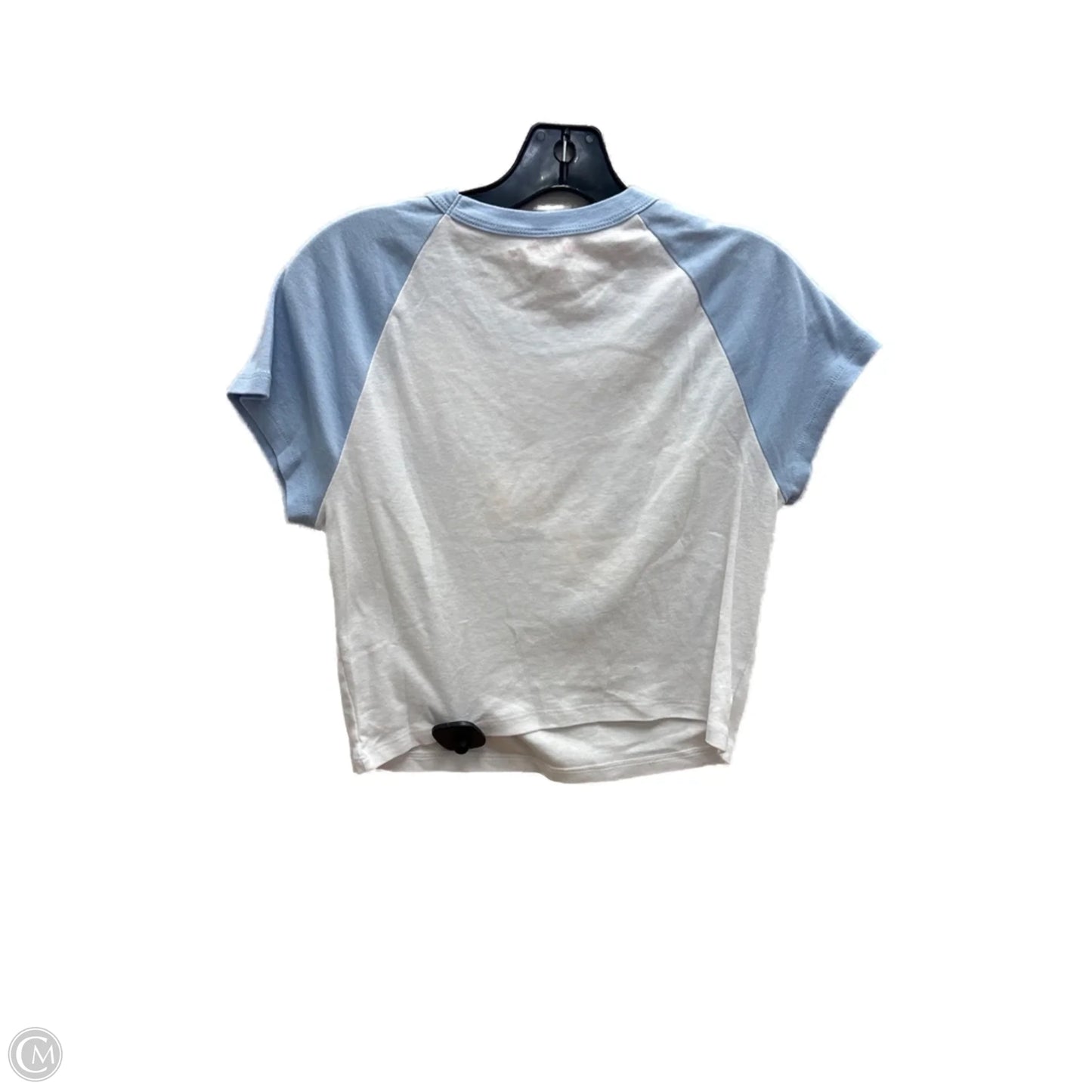 Top Short Sleeve By Clothes Mentor In Blue & White, Size: L
