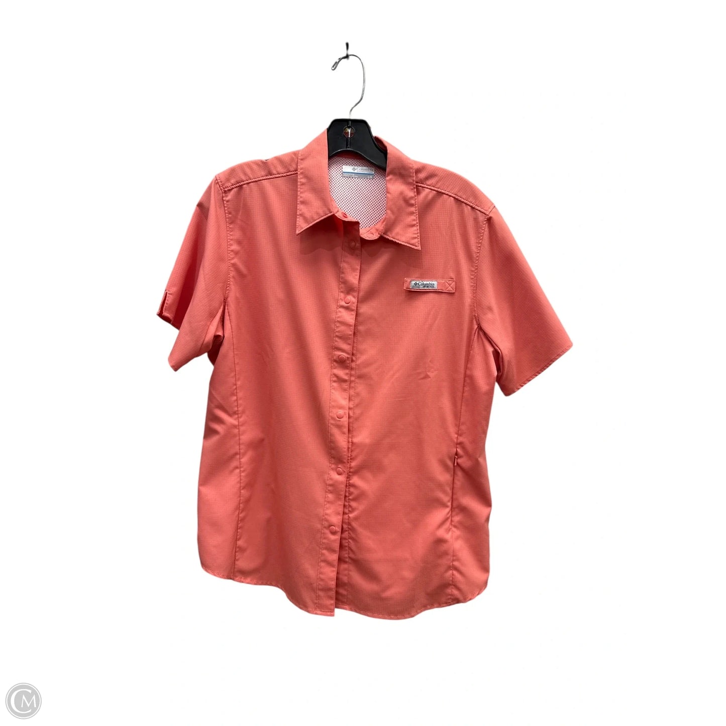 Athletic Top Short Sleeve By Columbia In Orange, Size: L