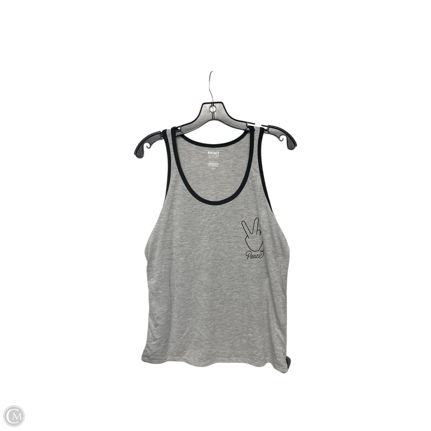 Tank Top By Clothes Mentor In Grey, Size: L