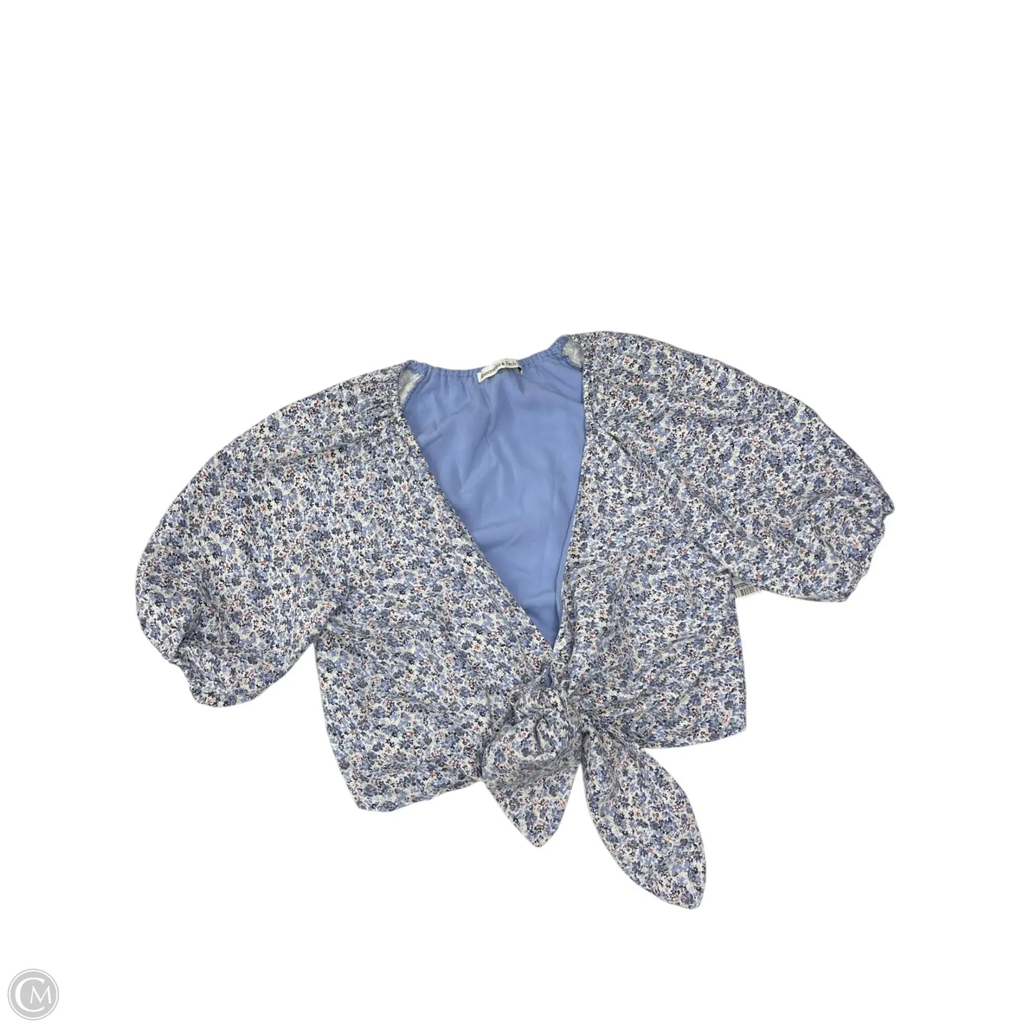Top Short Sleeve By Abercrombie And Fitch In Blue & White, Size: M