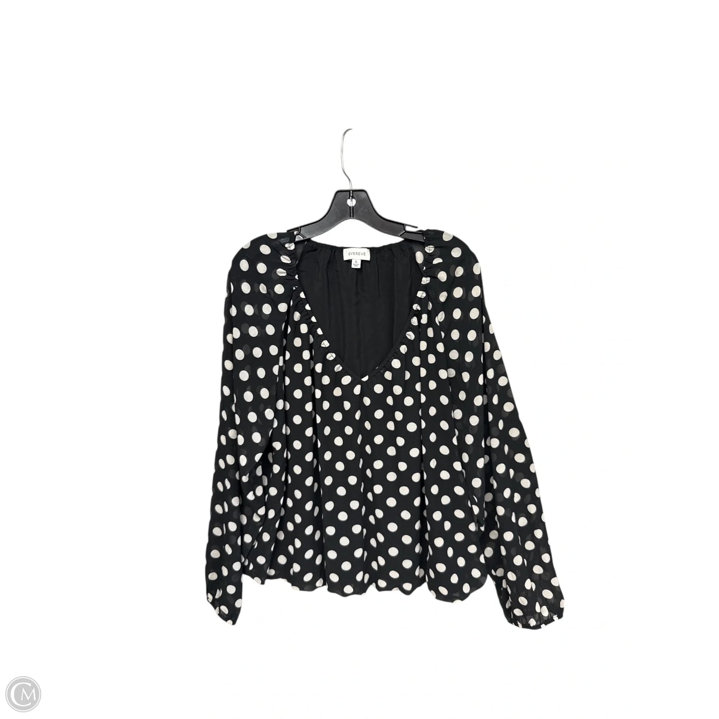 Top Long Sleeve By Evereve In Polkadot Pattern, Size: Xl