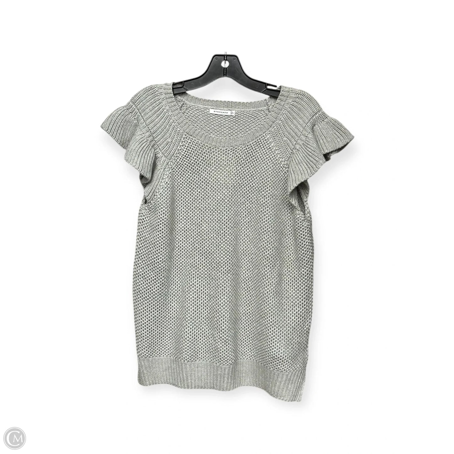 Top Short Sleeve By Staccato In Grey, Size: L