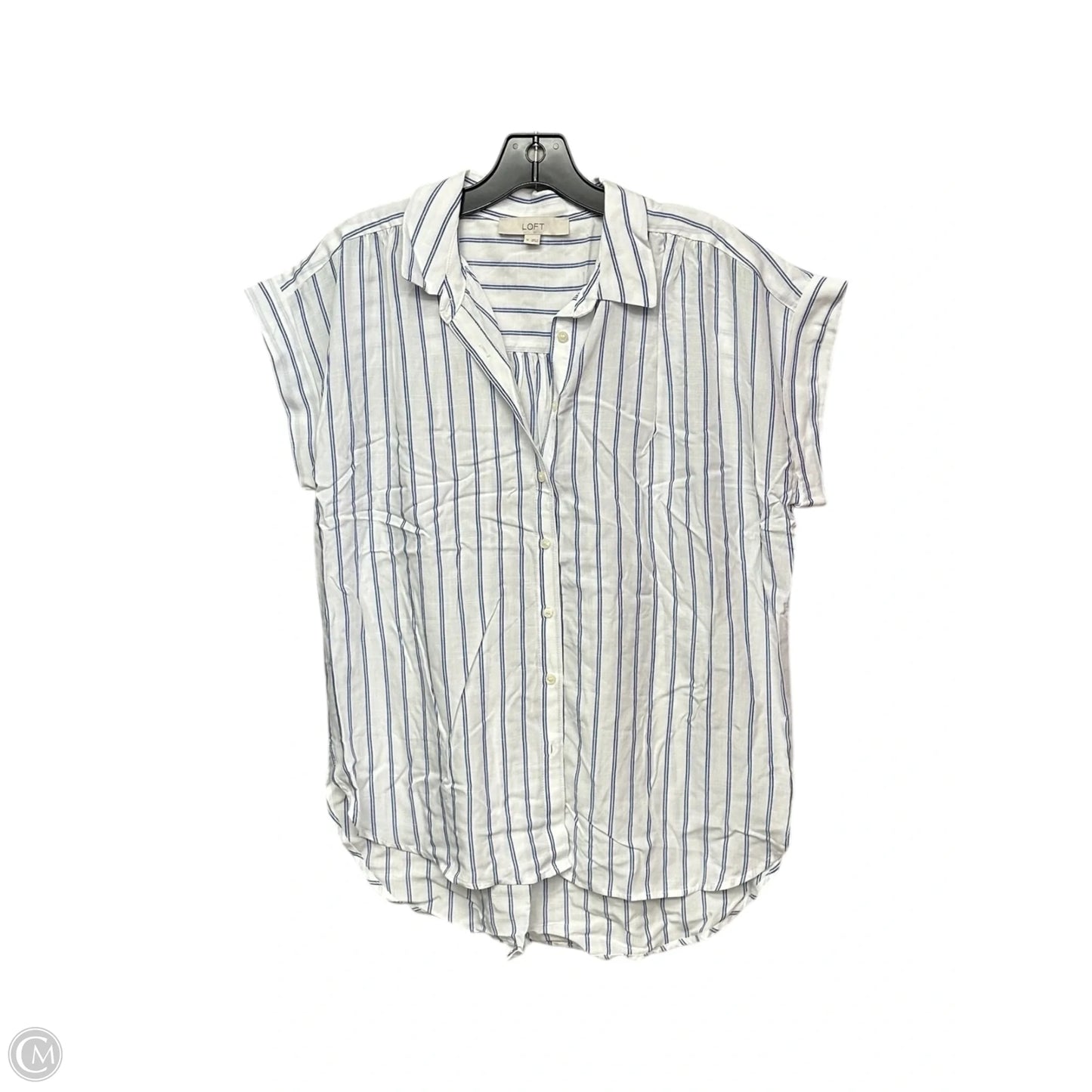 Top Short Sleeve By Loft In Striped Pattern, Size: M