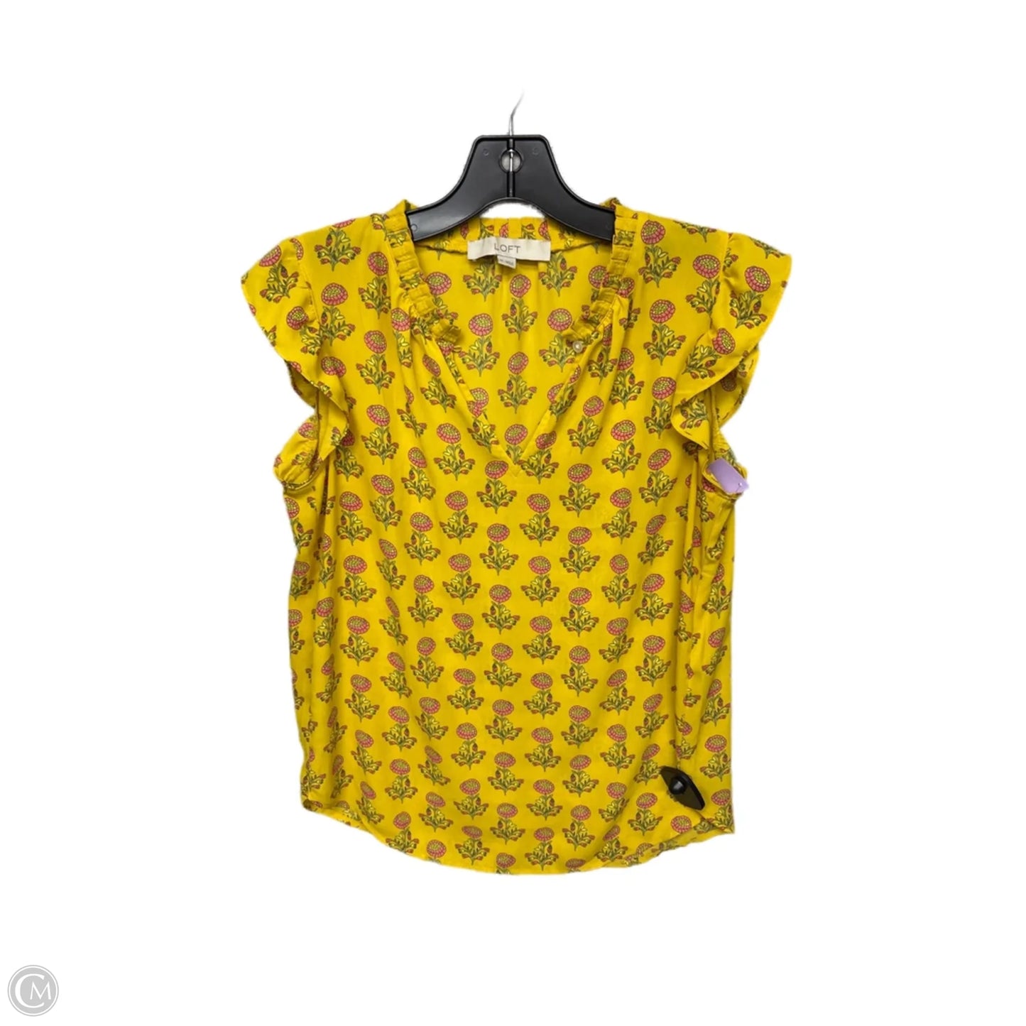 Top Sleeveless By Loft In Yellow, Size: Xs
