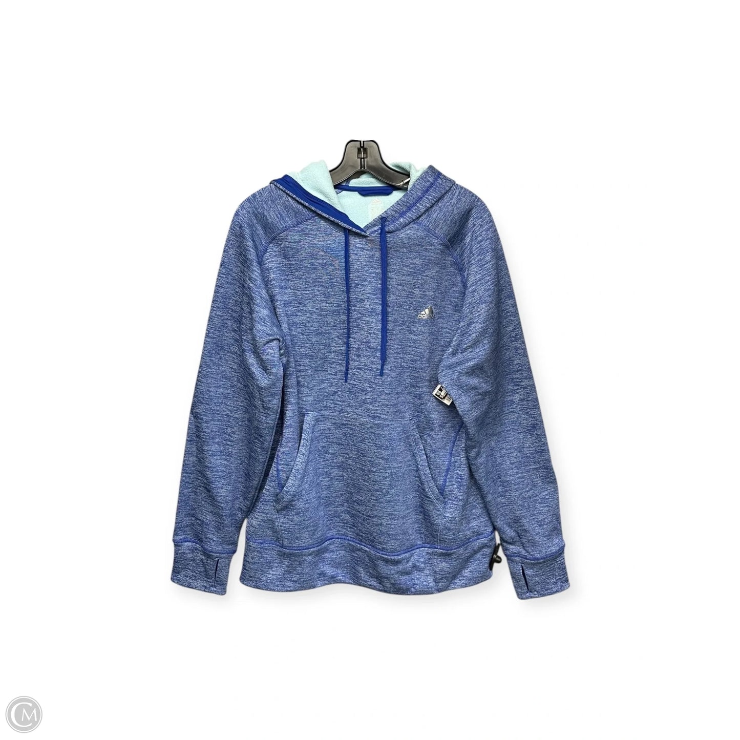 Athletic Sweatshirt Hoodie By Adidas In Blue, Size: Xl