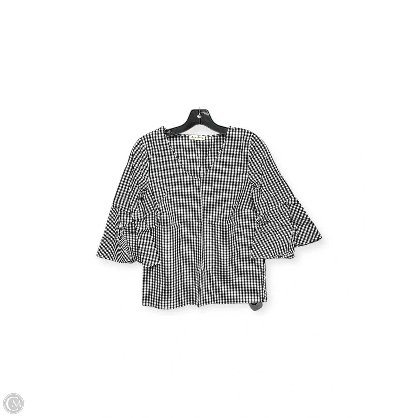 Top 3/4 Sleeve By Jane And Delancey In Checkered Pattern, Size: Xs