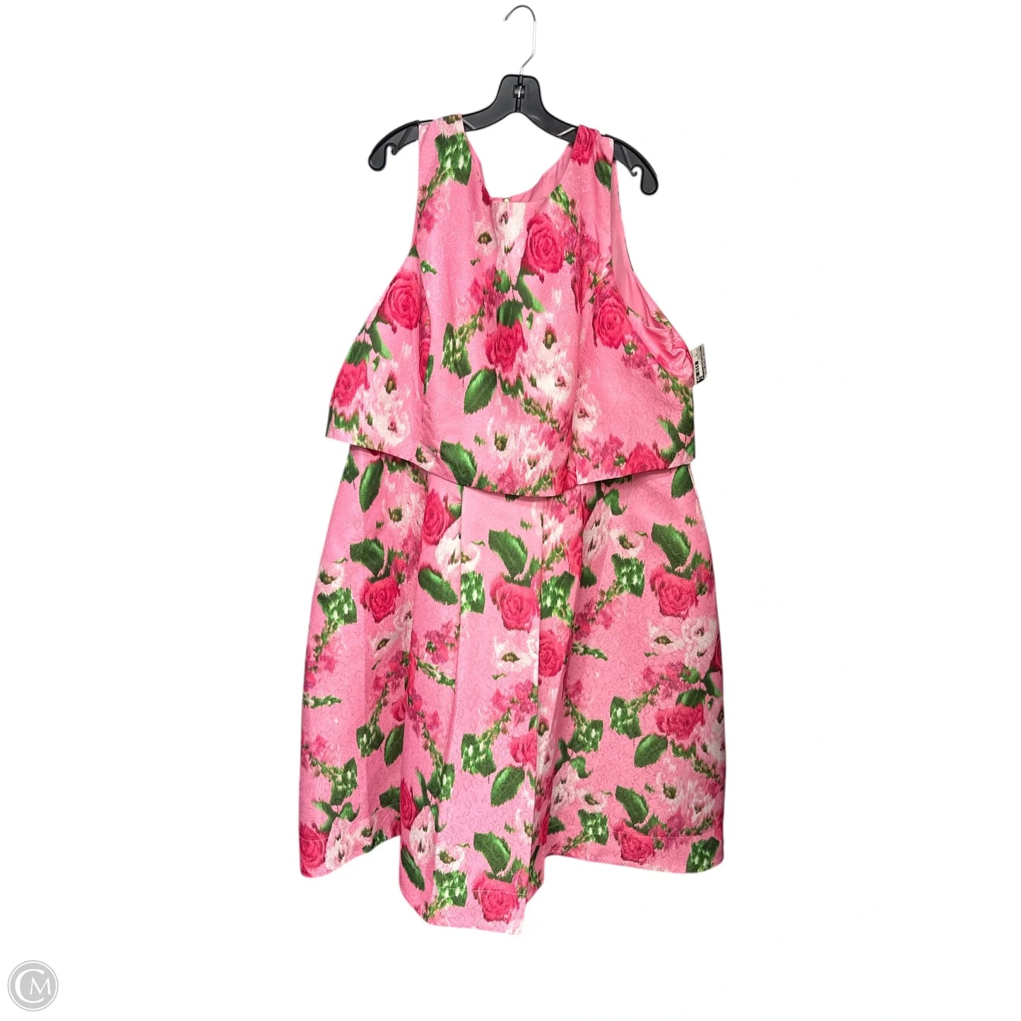 Dress Party Midi By Clothes Mentor In Green & Pink, Size: 22