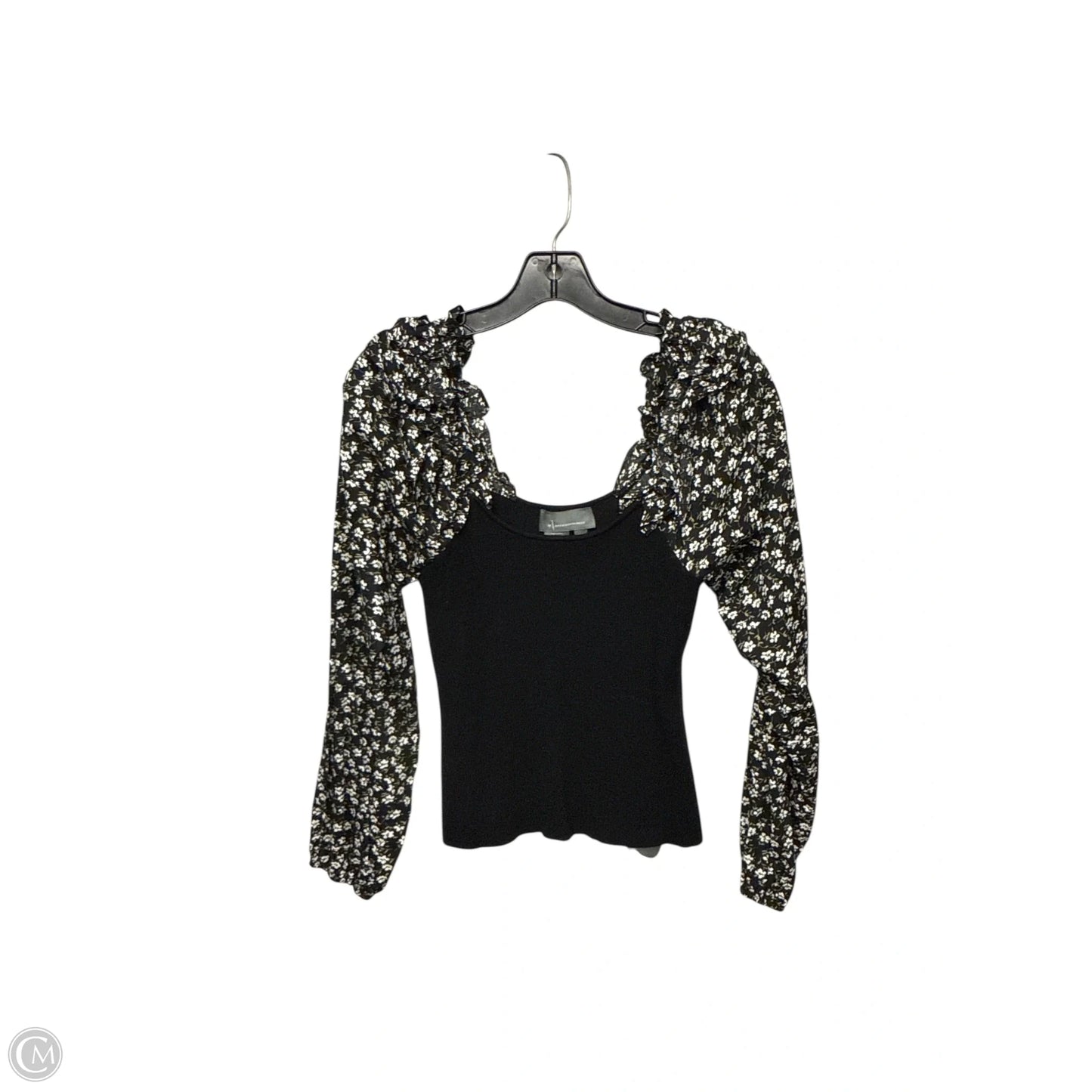 Top Long Sleeve By Anthropologie In Black & White, Size: M