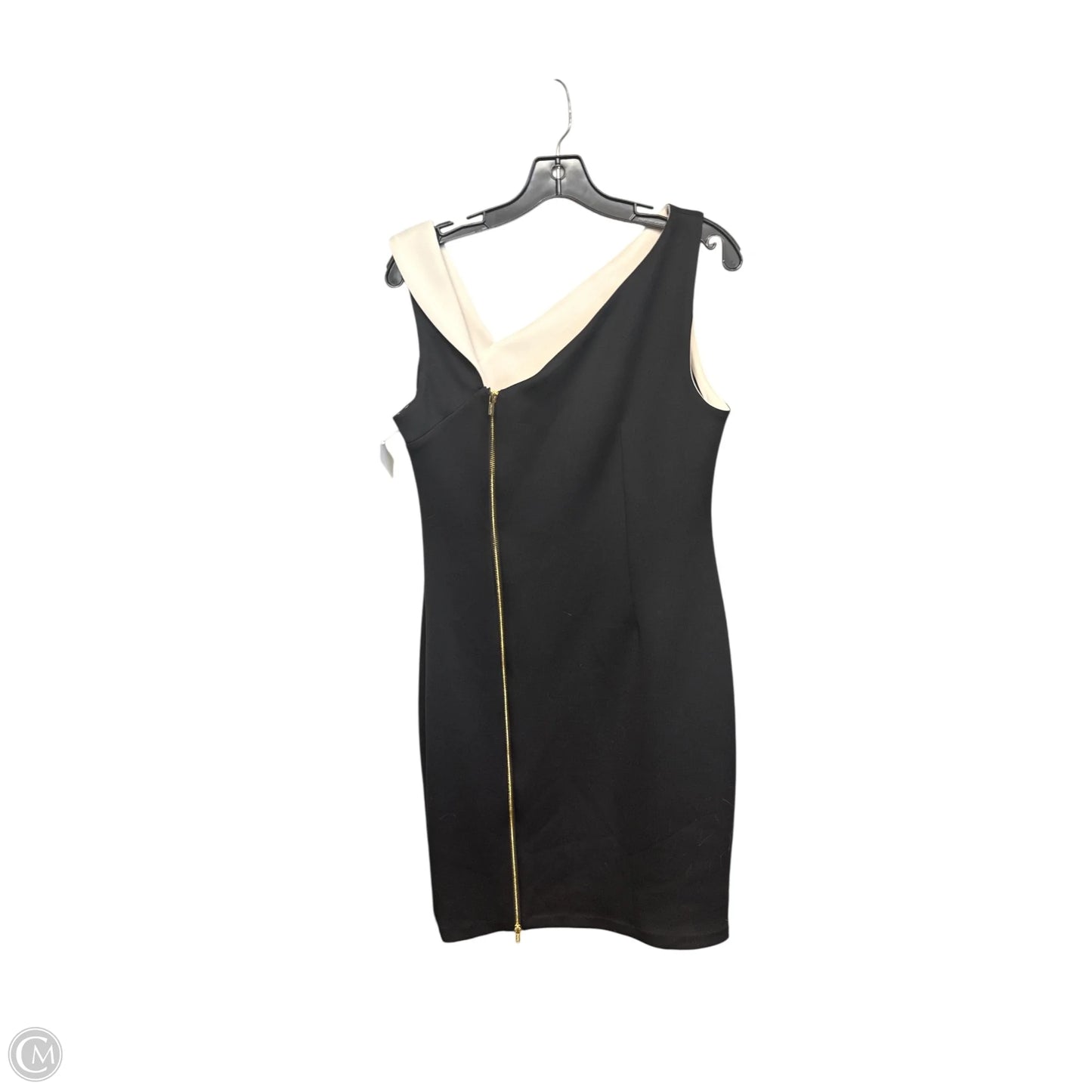Dress Party Midi By Calvin Klein In Black & Cream, Size: 10