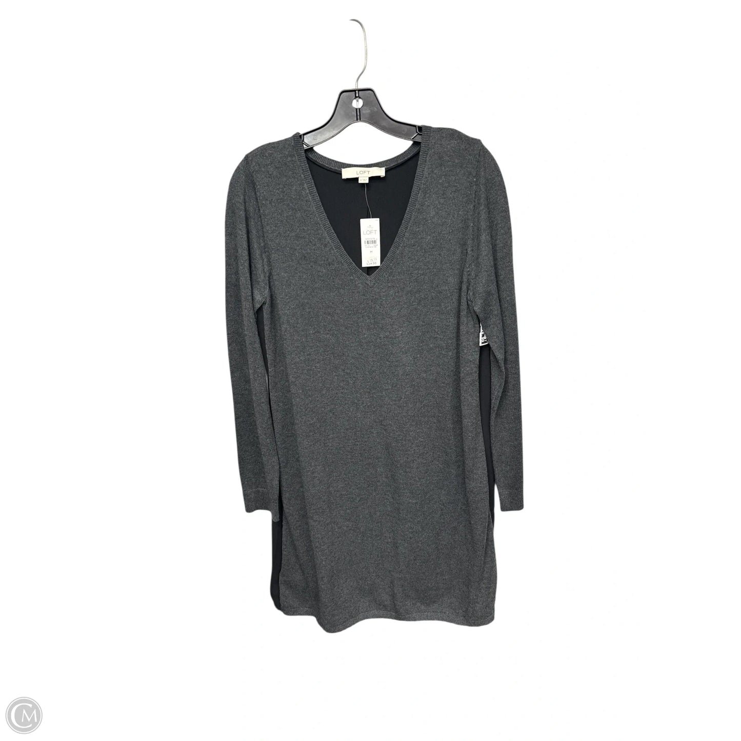 Dress Sweater By Loft In Grey, Size: M