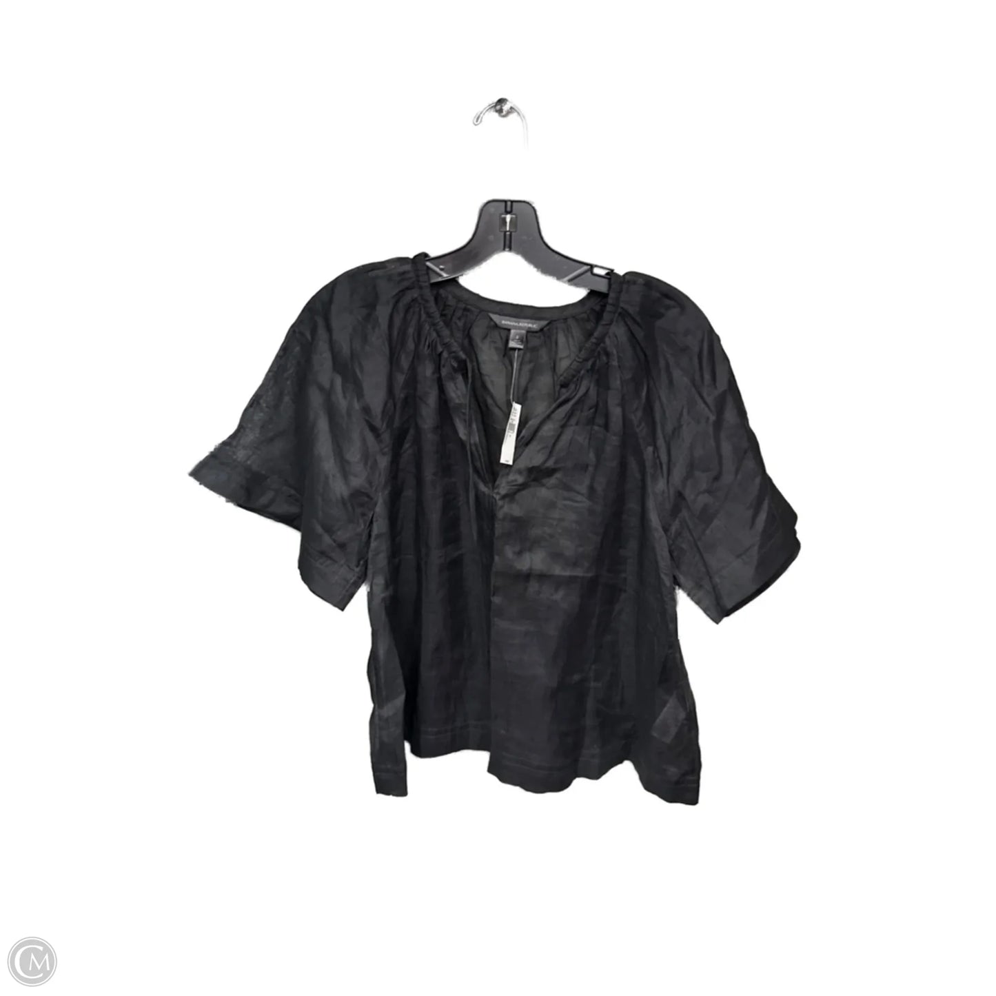 Top Short Sleeve By Banana Republic In Black, Size: S