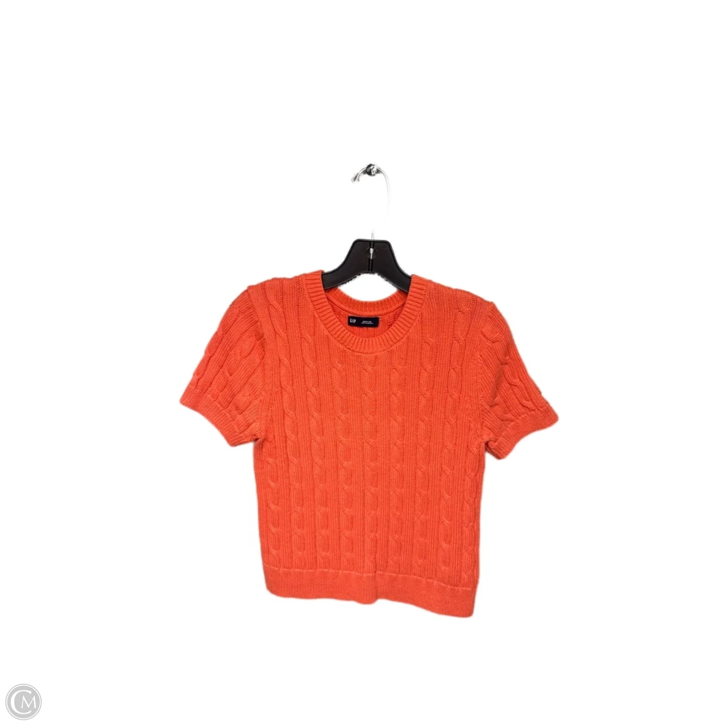 Sweater Short Sleeve By Gap In Orange, Size: M