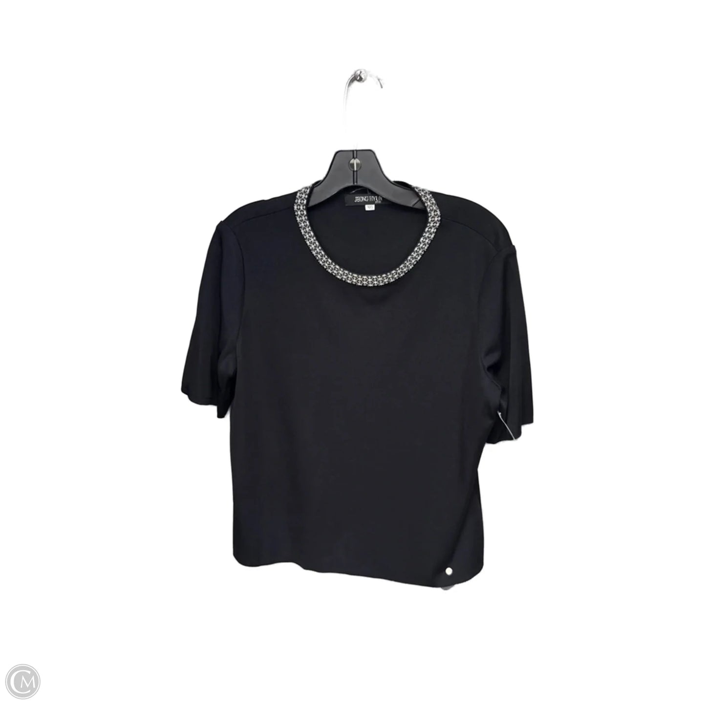 Top Short Sleeve By Clothes Mentor In Black & Silver, Size: L