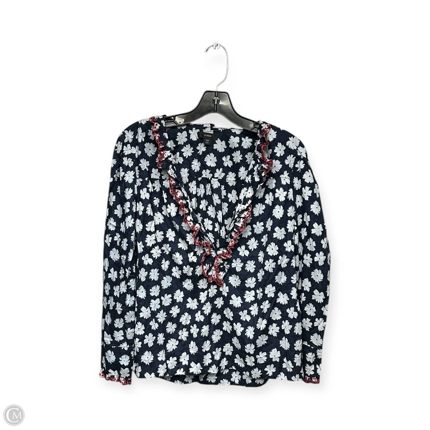 Top Long Sleeve By J. Crew In Blue & Red, Size: Xs