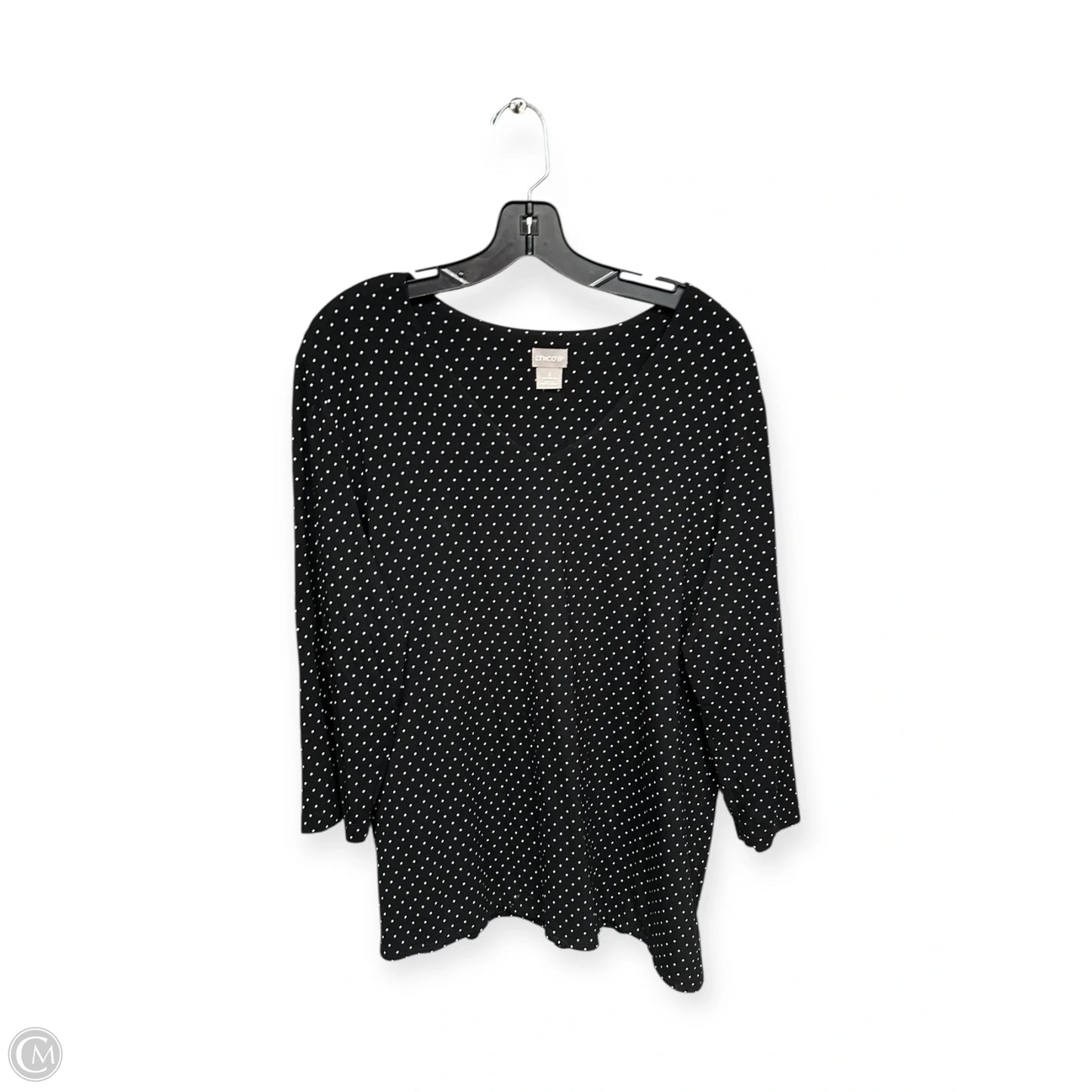 Top Long Sleeve By Chicos In Polkadot Pattern, Size: Xl