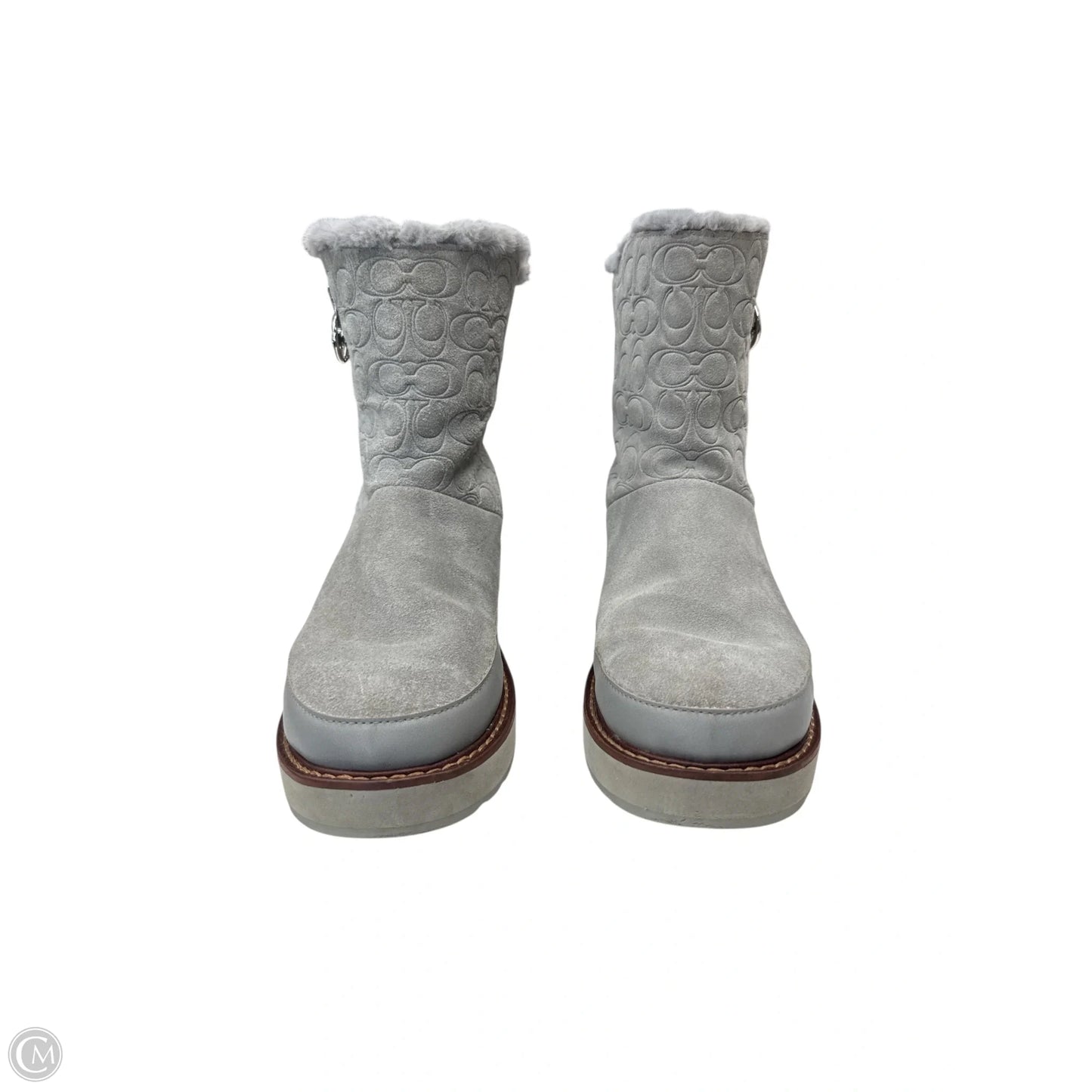 Boots Designer By Coach In Grey, Size: 7