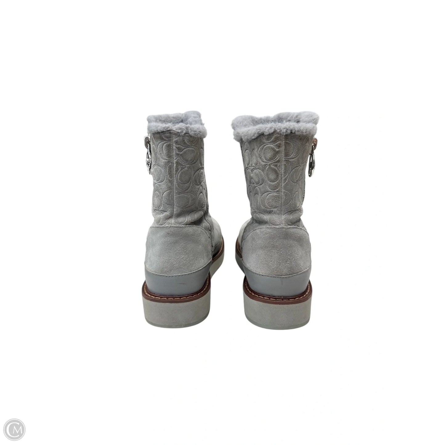 Boots Designer By Coach In Grey, Size: 7