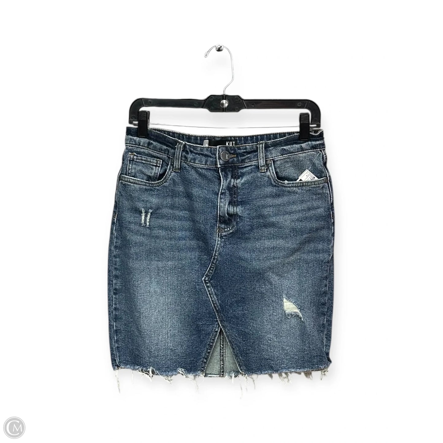 Skirt Midi By Kut In Blue Denim, Size: 4