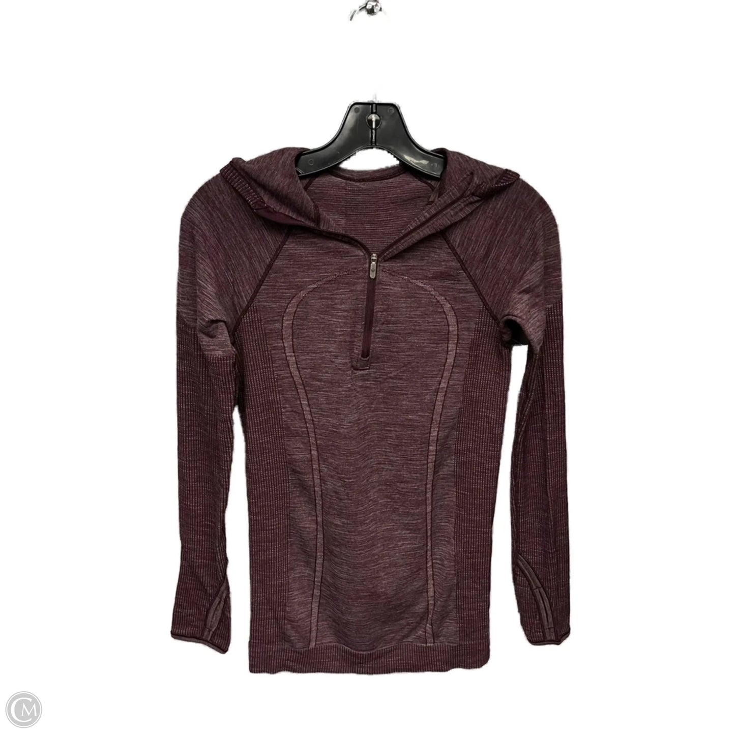Athletic Top Long Sleeve Hoodie By Lululemon In Maroon, Size: S