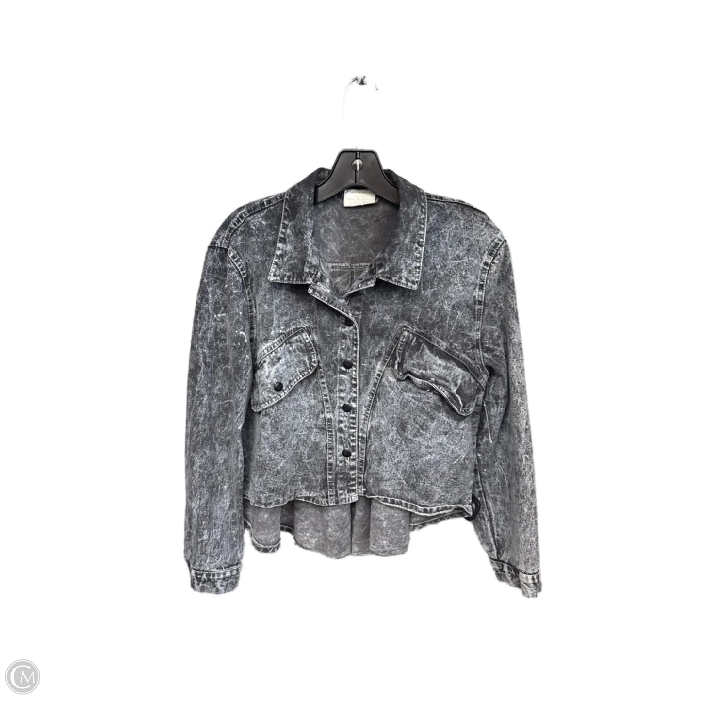 Top Long Sleeve By Clothes Mentor In Black Denim, Size: M