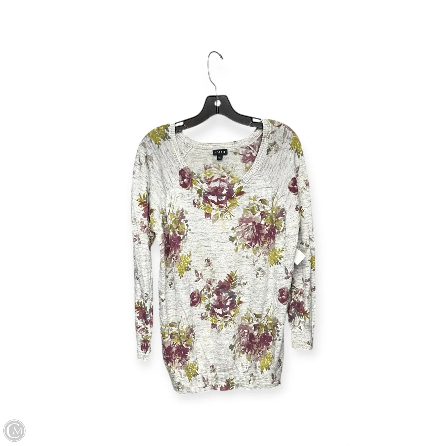 Top Long Sleeve By Torrid In Floral Print, Size: 2x