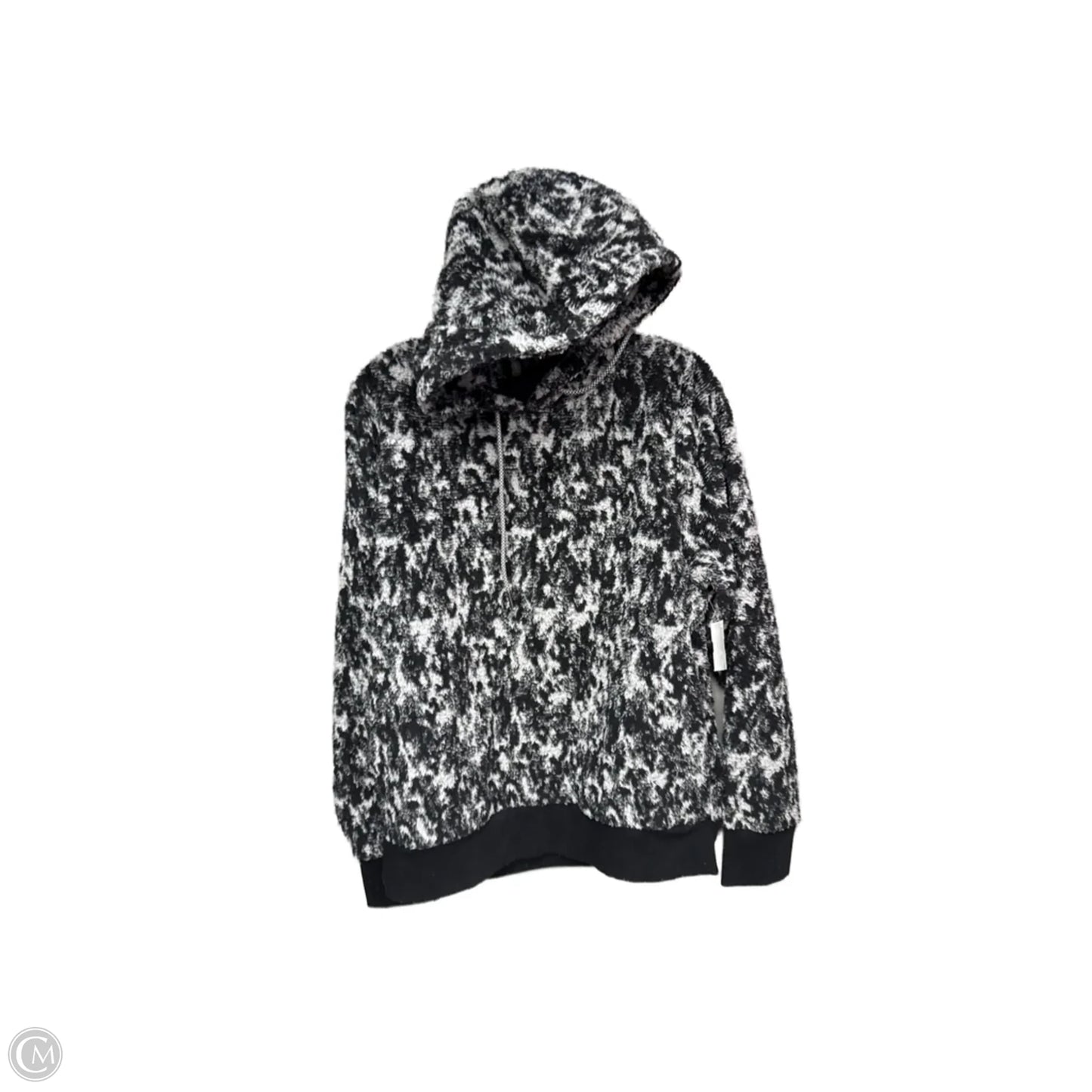 Athletic Sweatshirt Hoodie By Athleta In Black & Grey, Size: L