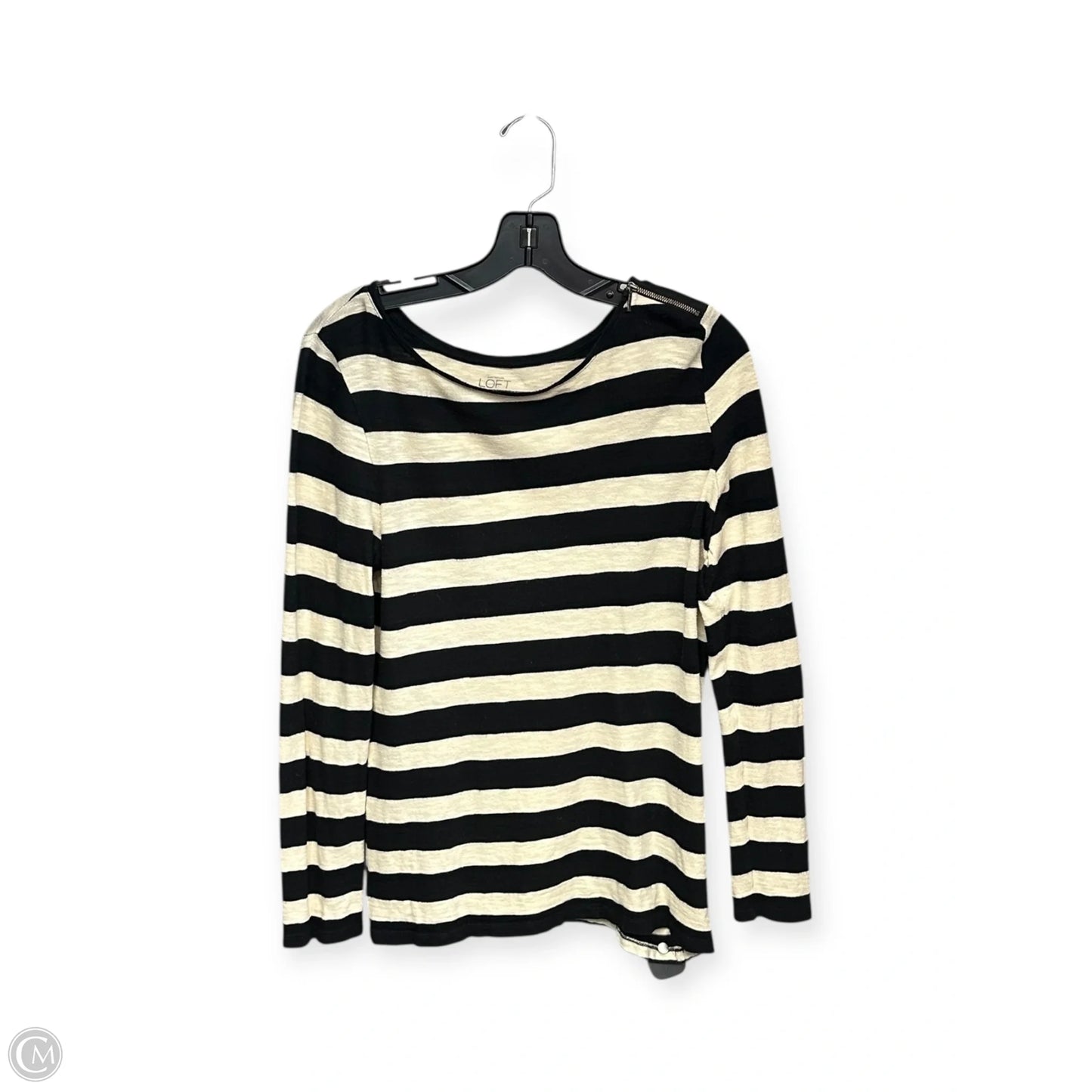 Top Long Sleeve By Loft In Striped Pattern, Size: L