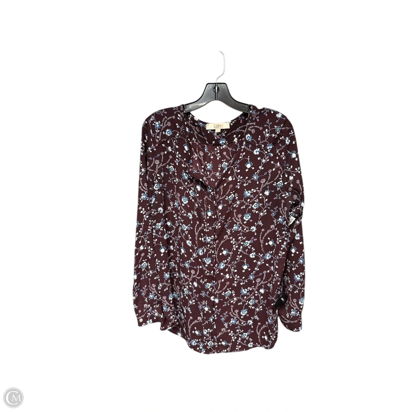 Top Long Sleeve By Loft In Maroon, Size: L