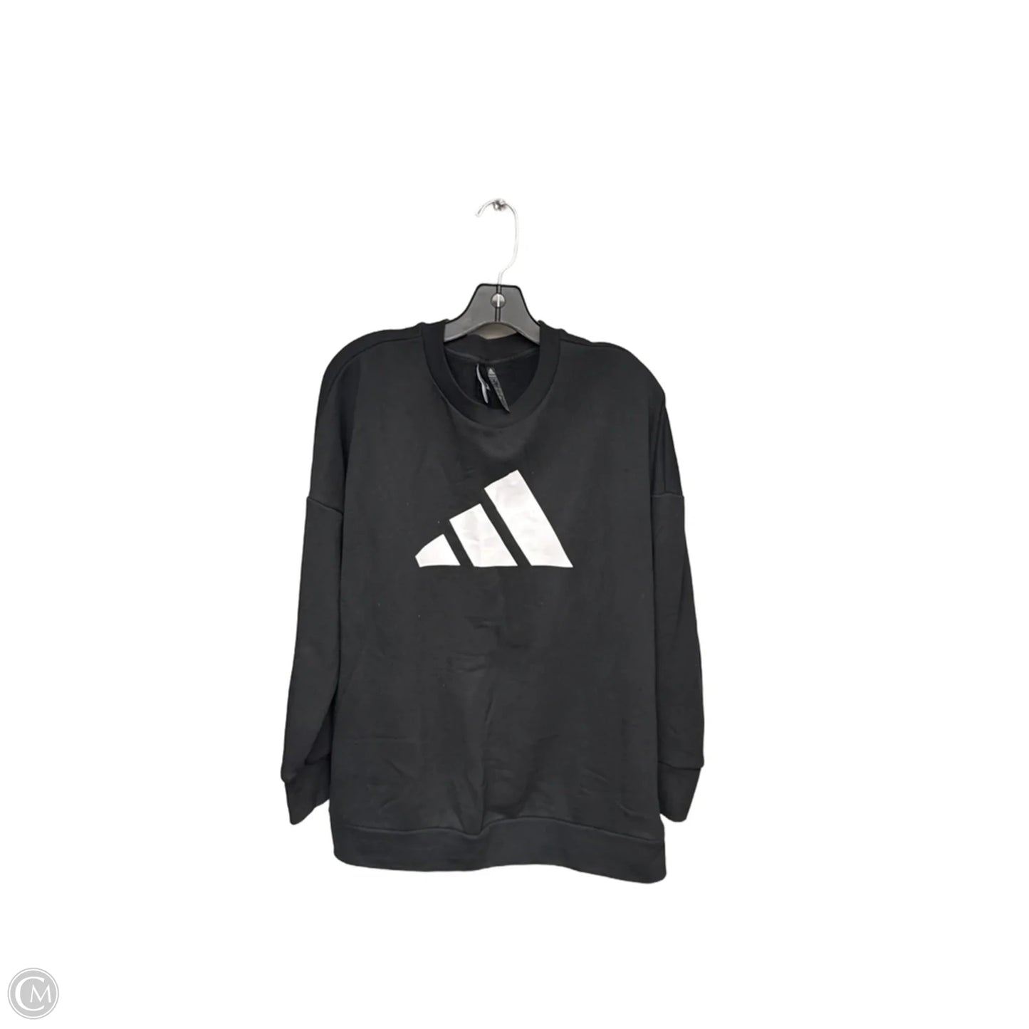 Athletic Sweatshirt Crewneck By Adidas In Black & White, Size: S
