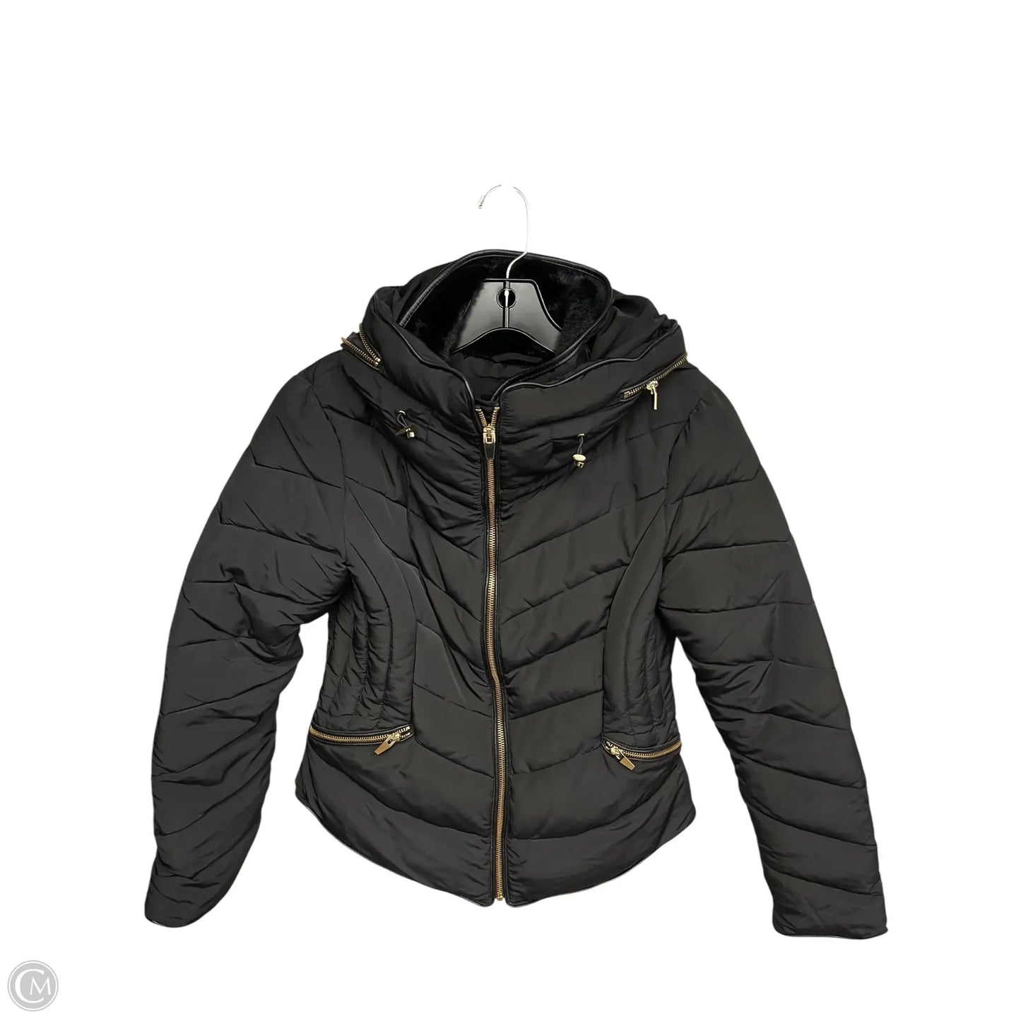 Coat Puffer & Quilted By Zara In Black, Size: M
