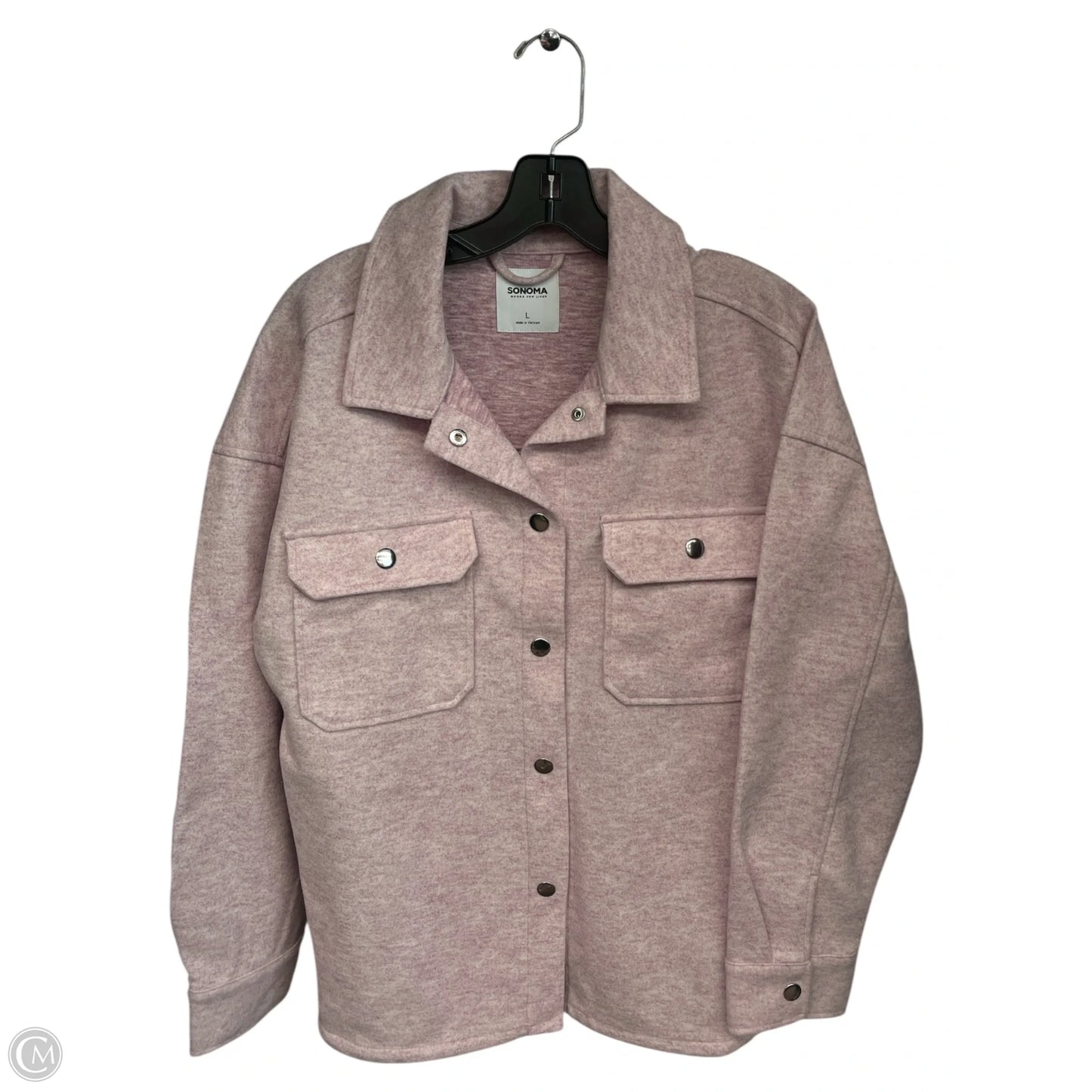 Jacket Shirt By Sonoma In Pink, Size: L