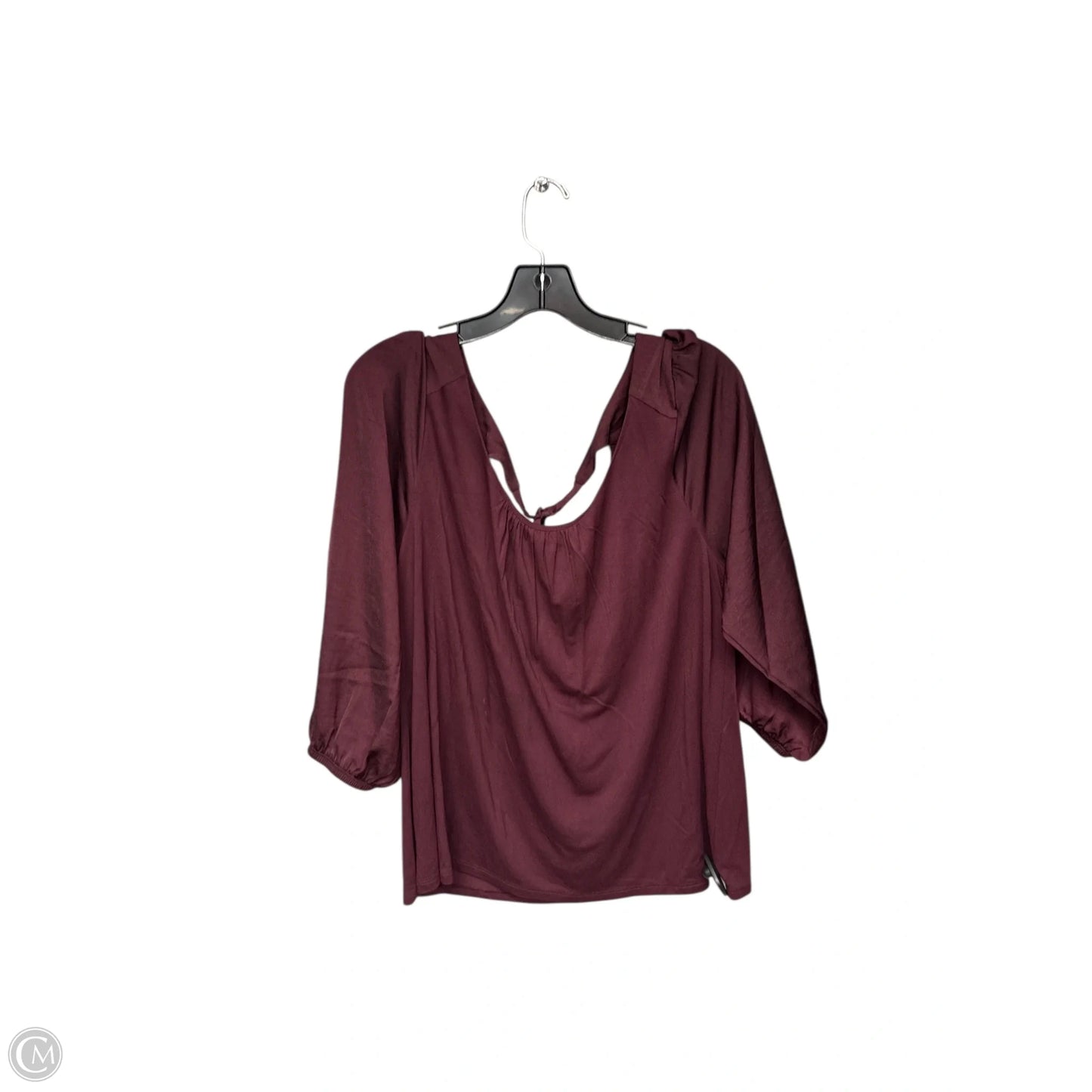 Top 3/4 Sleeve By Banana Republic In Maroon, Size: L