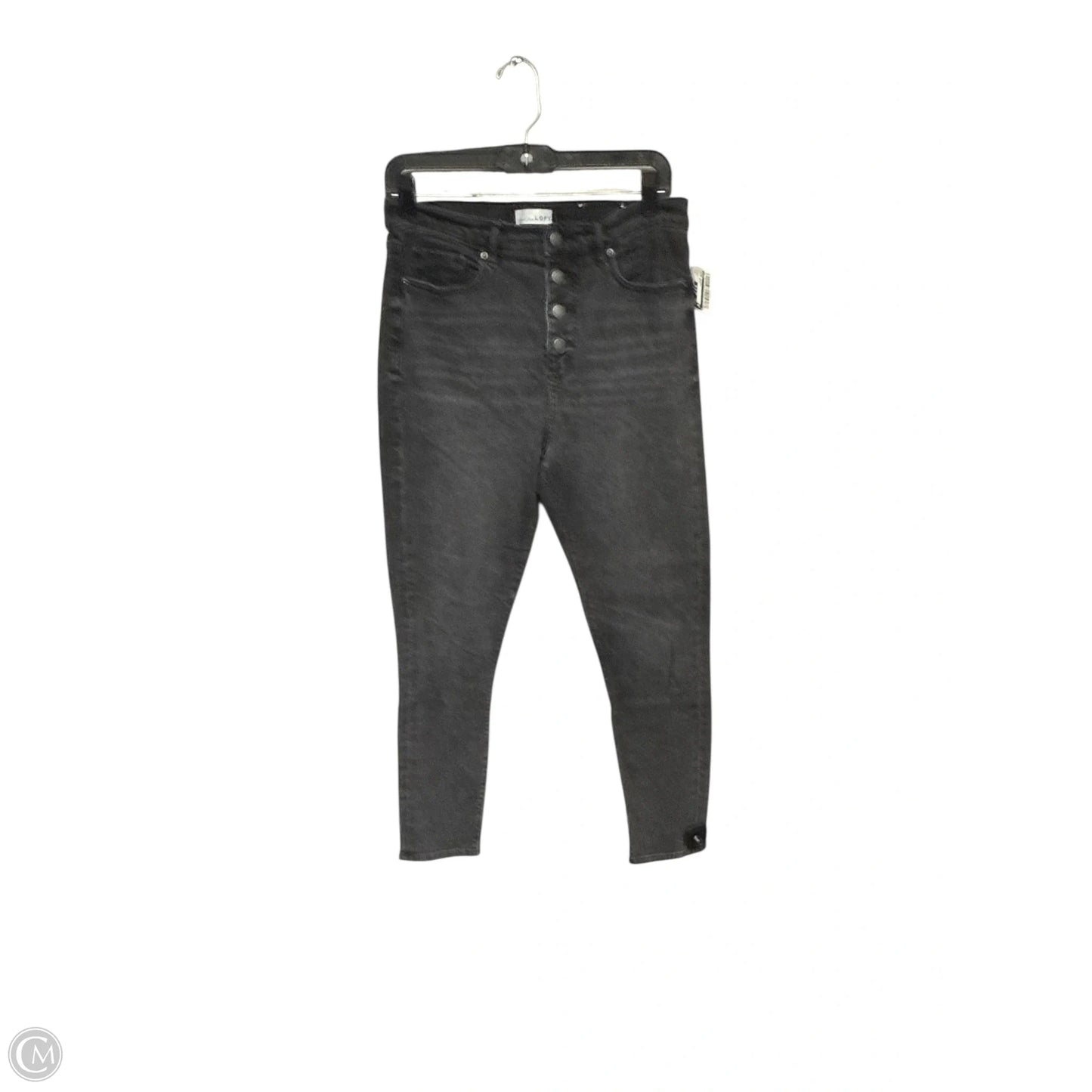 Jeans Skinny By Loft In Black Denim, Size: 10