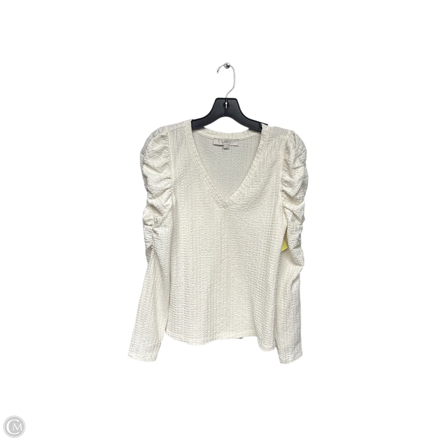 Top Long Sleeve By Loft In Cream, Size: Xs