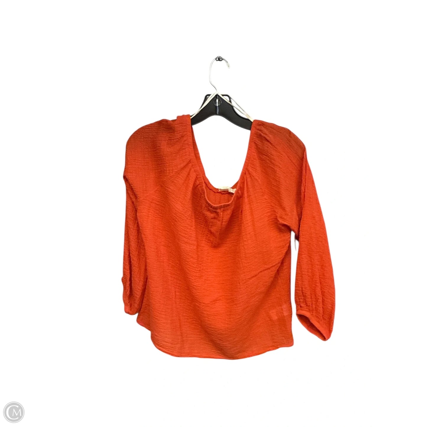 Top 3/4 Sleeve By Nation In Orange, Size: M