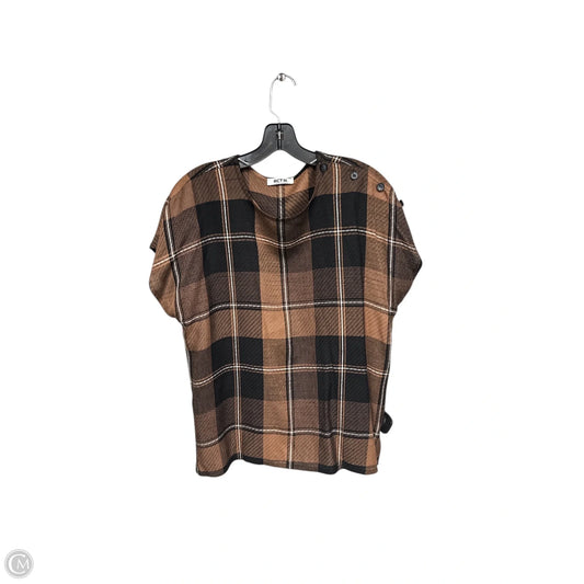 Top Short Sleeve By Clothes Mentor In Plaid Pattern, Size: L
